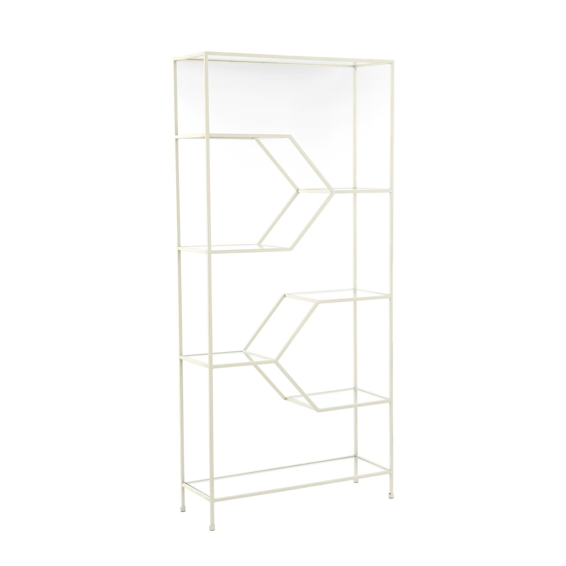 Light&living Kast open 100x34x214 cm AINO glas helder+crème