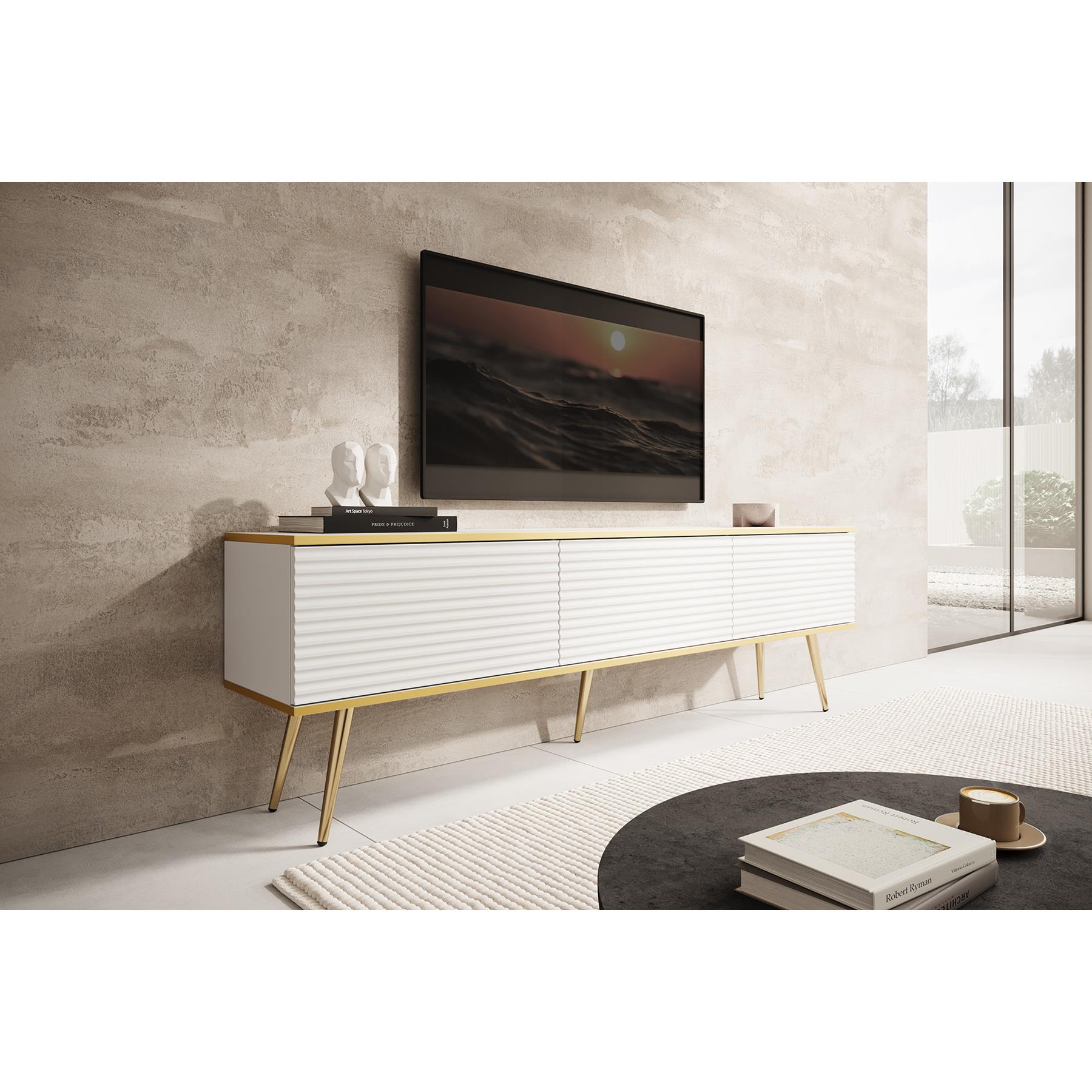 Meubella TV-Meubel Orleans 2 - Wit - 175 cm - Staand