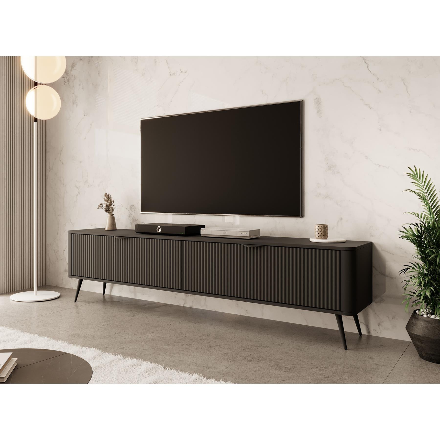 Meubella TV-Meubel Lima - Zwart - 200 cm