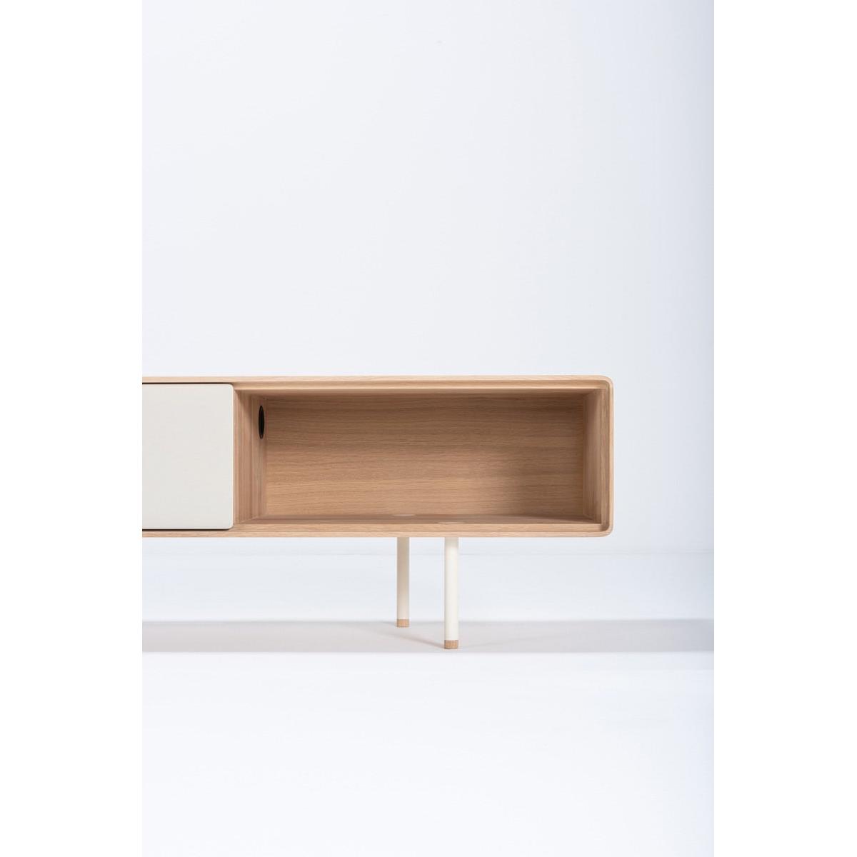 Gazzda Fina Lowboard  TV-meubel Hout - B 200 cm - Whitewash | Mushroom