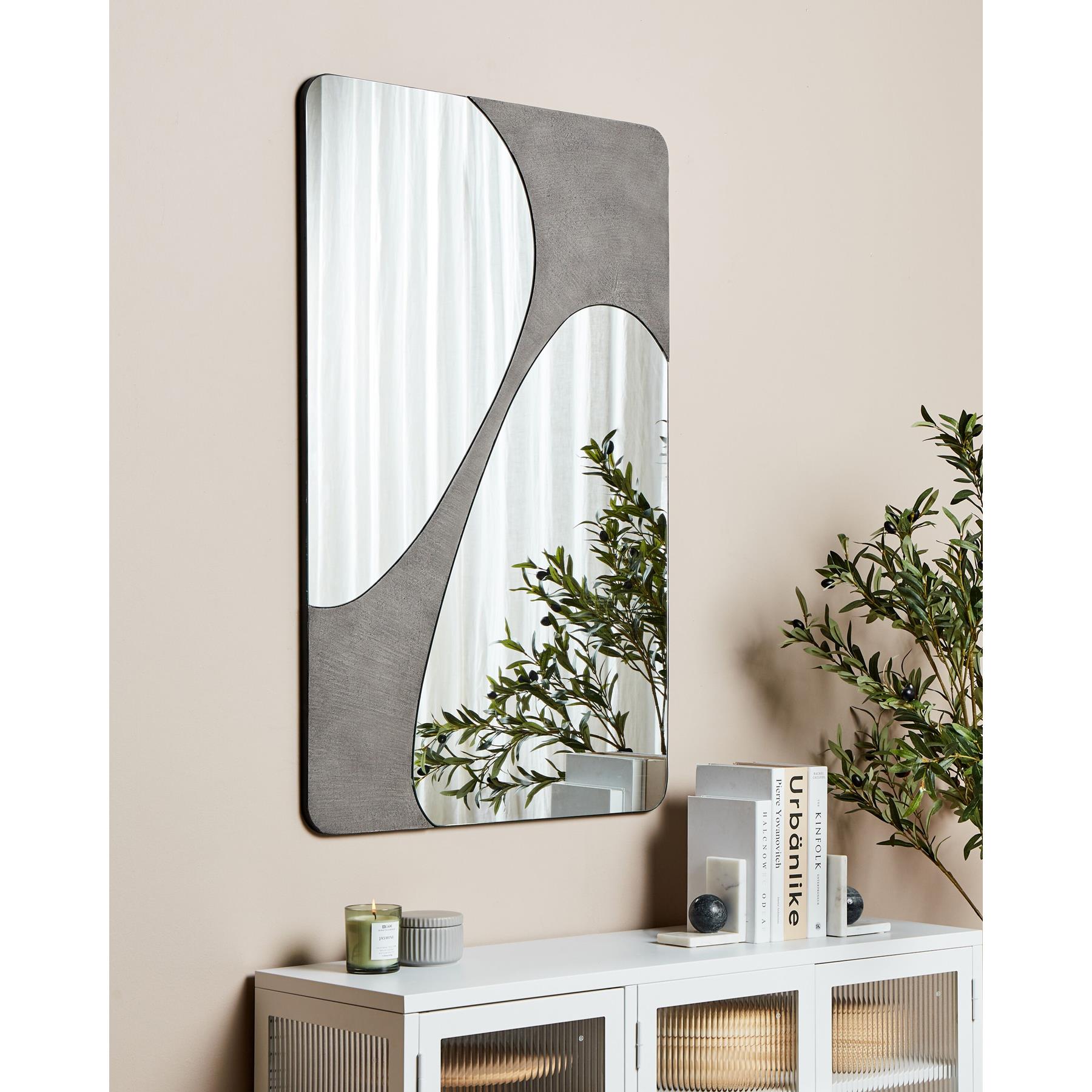 Beliani - ORMES - Wandspiegel - Grijs - 70 x 110 cm - Glas