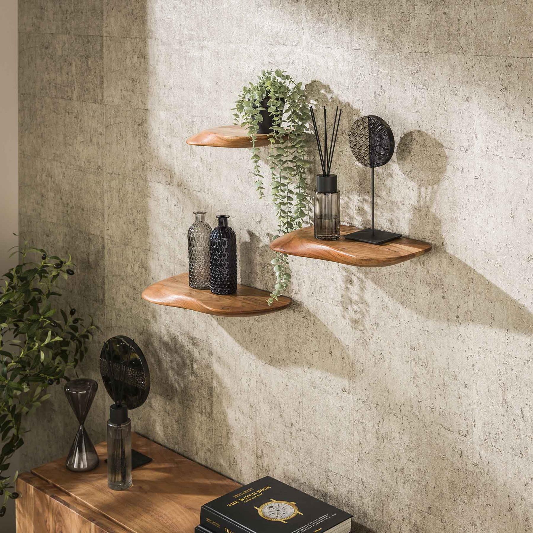 Hoyz Collection - Wandschap Organic 60cm - Massief Acacia - Set van 3
