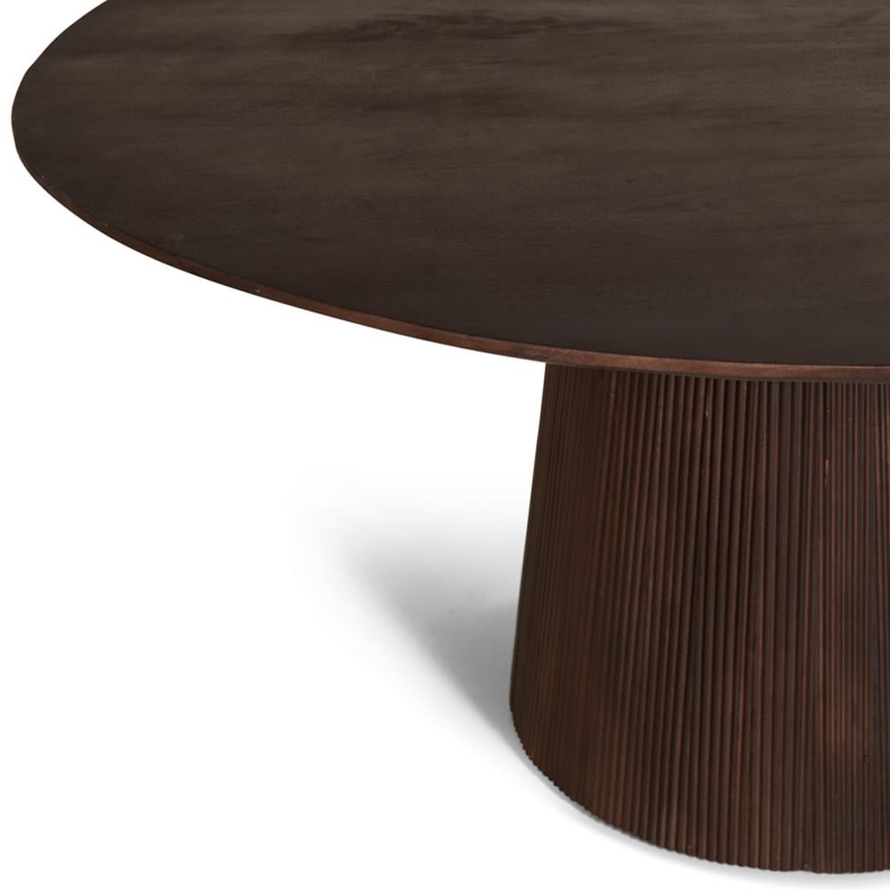by fonQ Grand Eettafel Donkerbruin Mangohout - Ø 150 cm