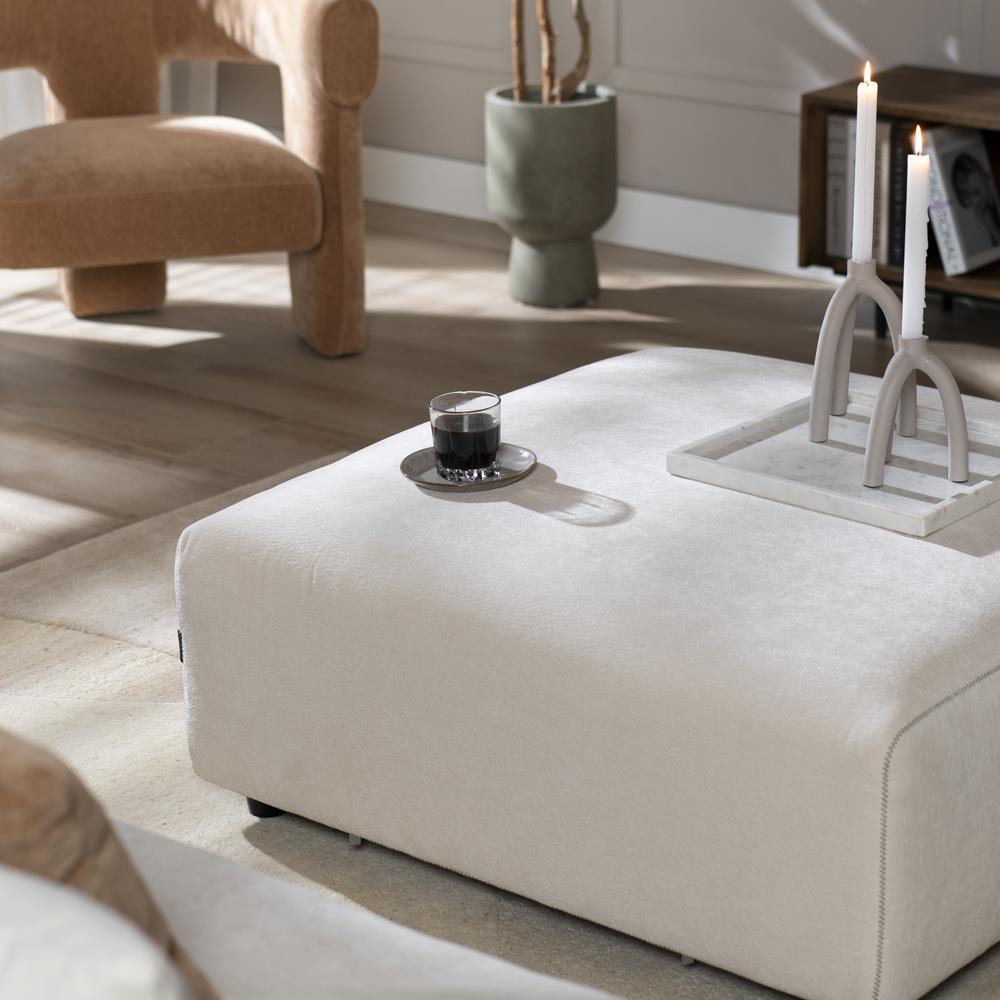 Bronx71 Hocker July chenille off white