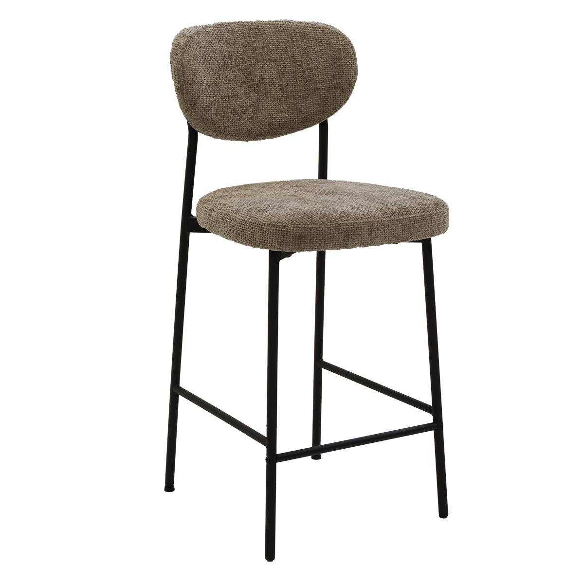 Giga Meubel - Barstoel Taupe Stof - 44x50x97cm - Vajèn - Set van 2