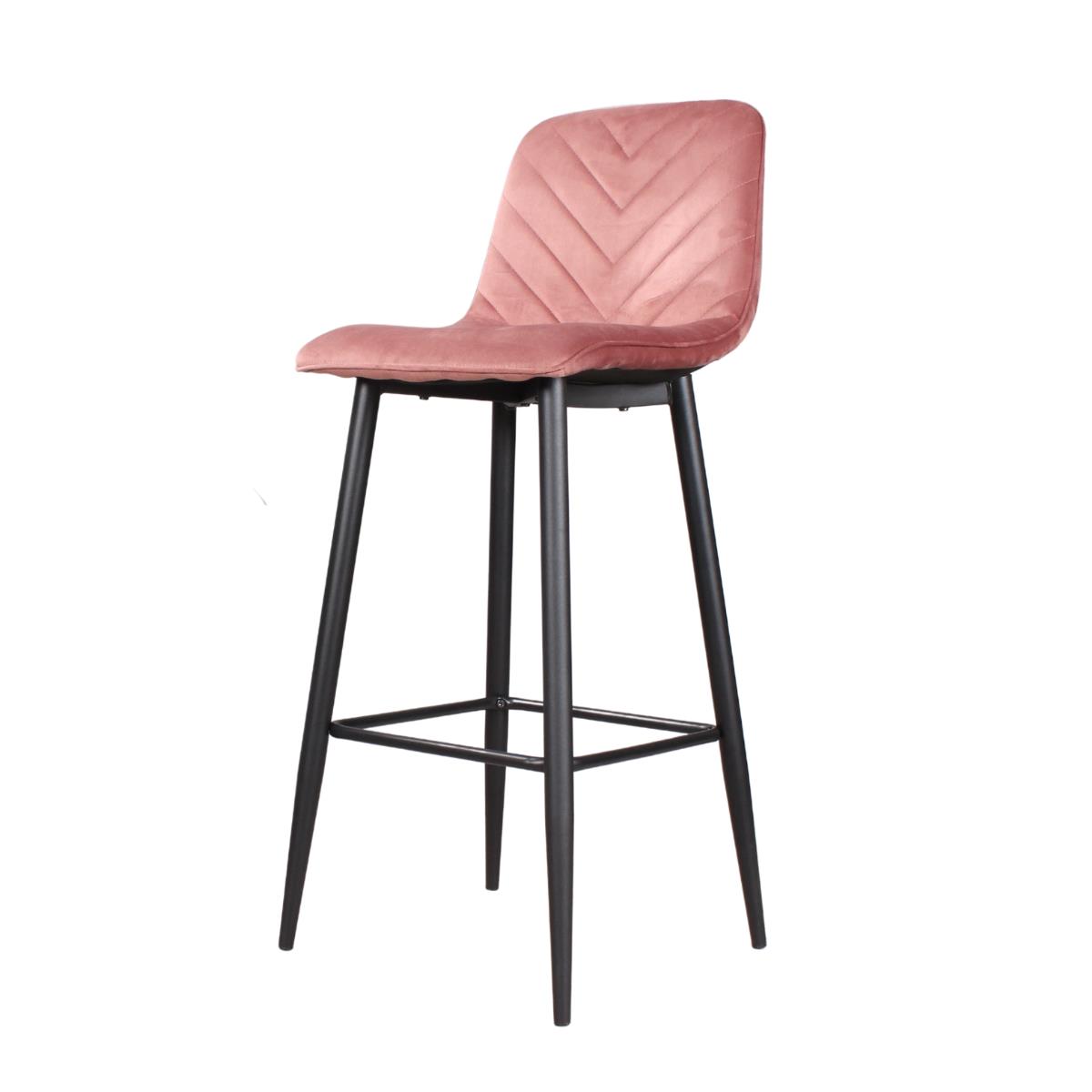 DS4U Gaby barkruk velvet 75 cm 2.0 - roze