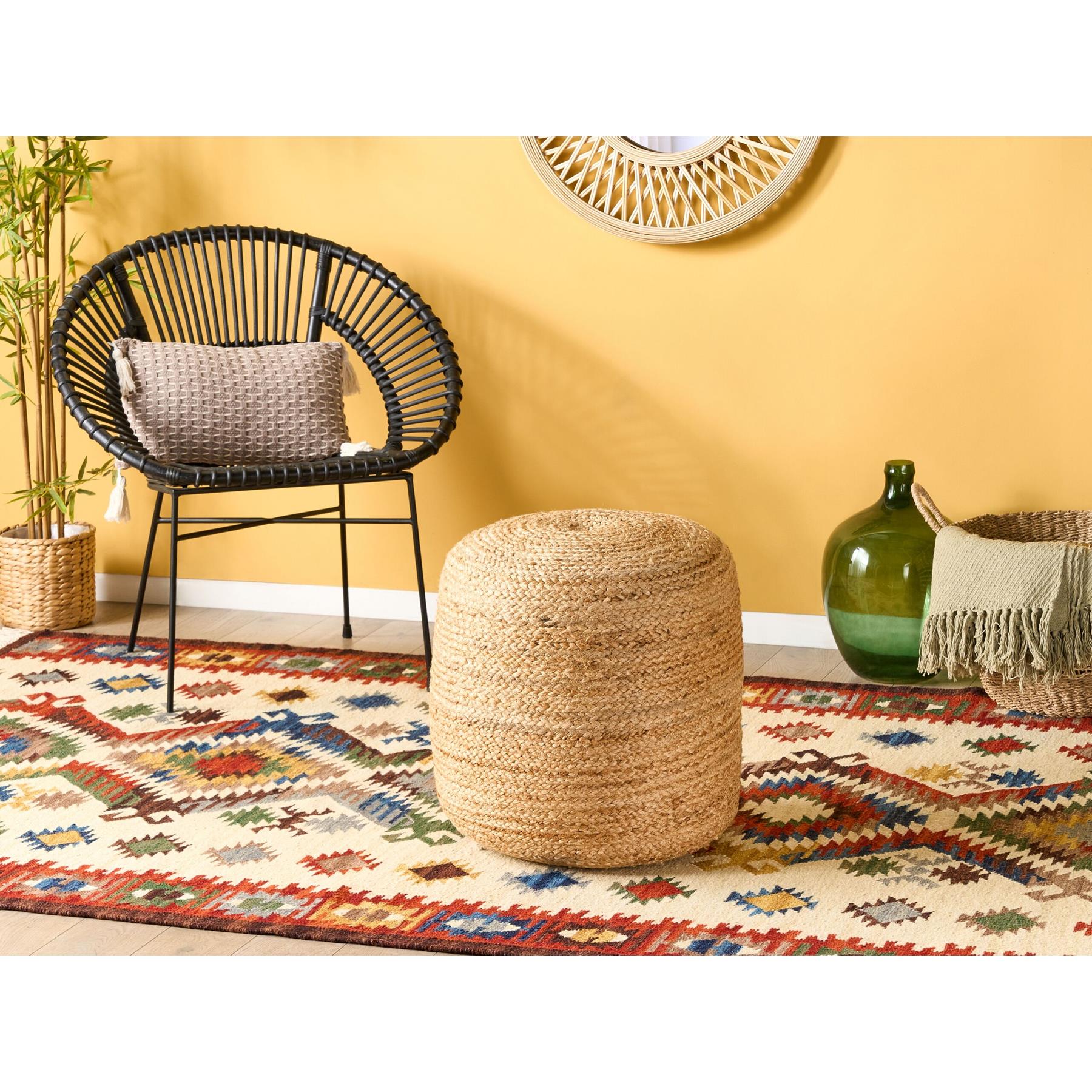 Beliani - DALAMA - Poef - Zandbeige - Jute