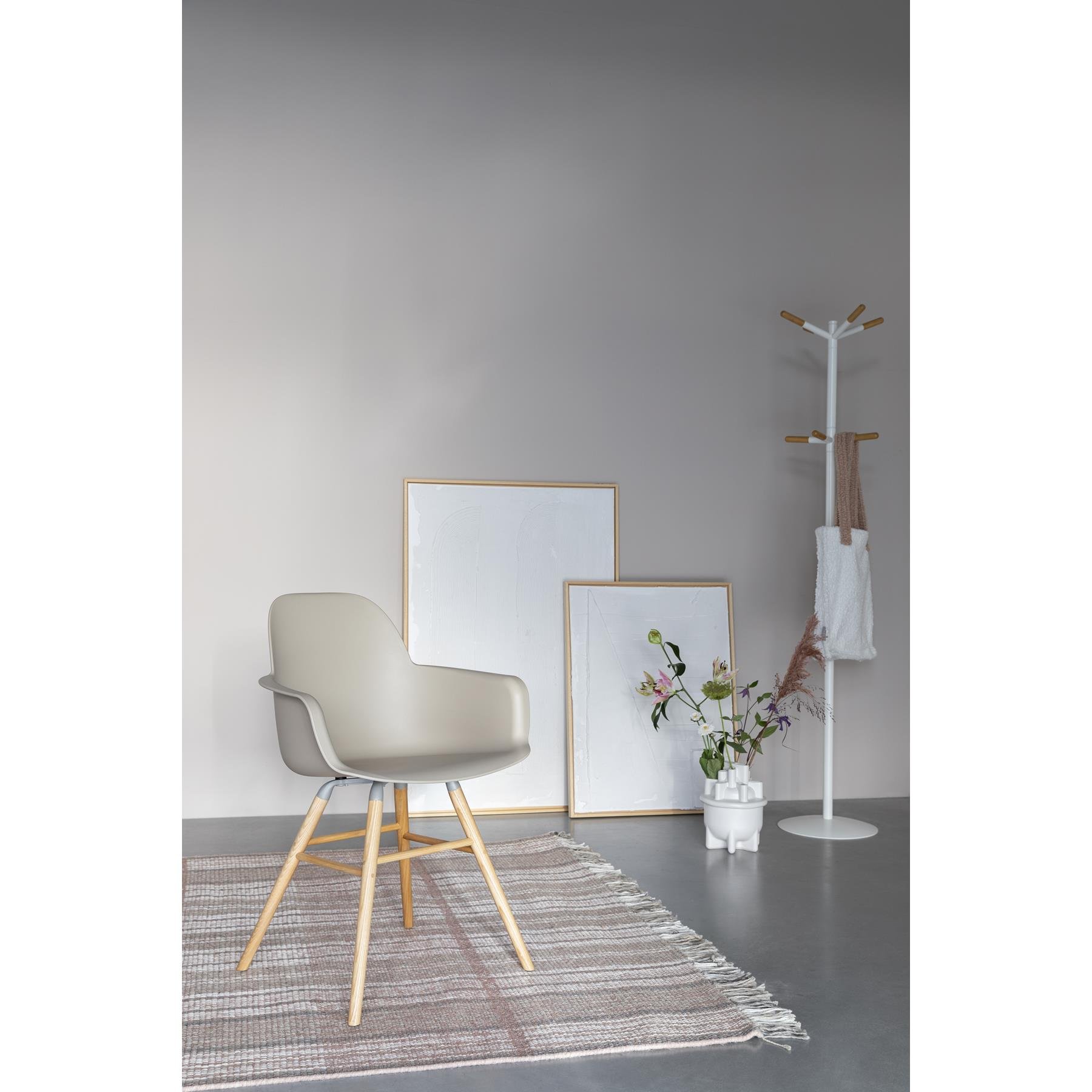 Zuiver Albert Kuip Eetkamerstoelen armleuning Taupe - Set van 2