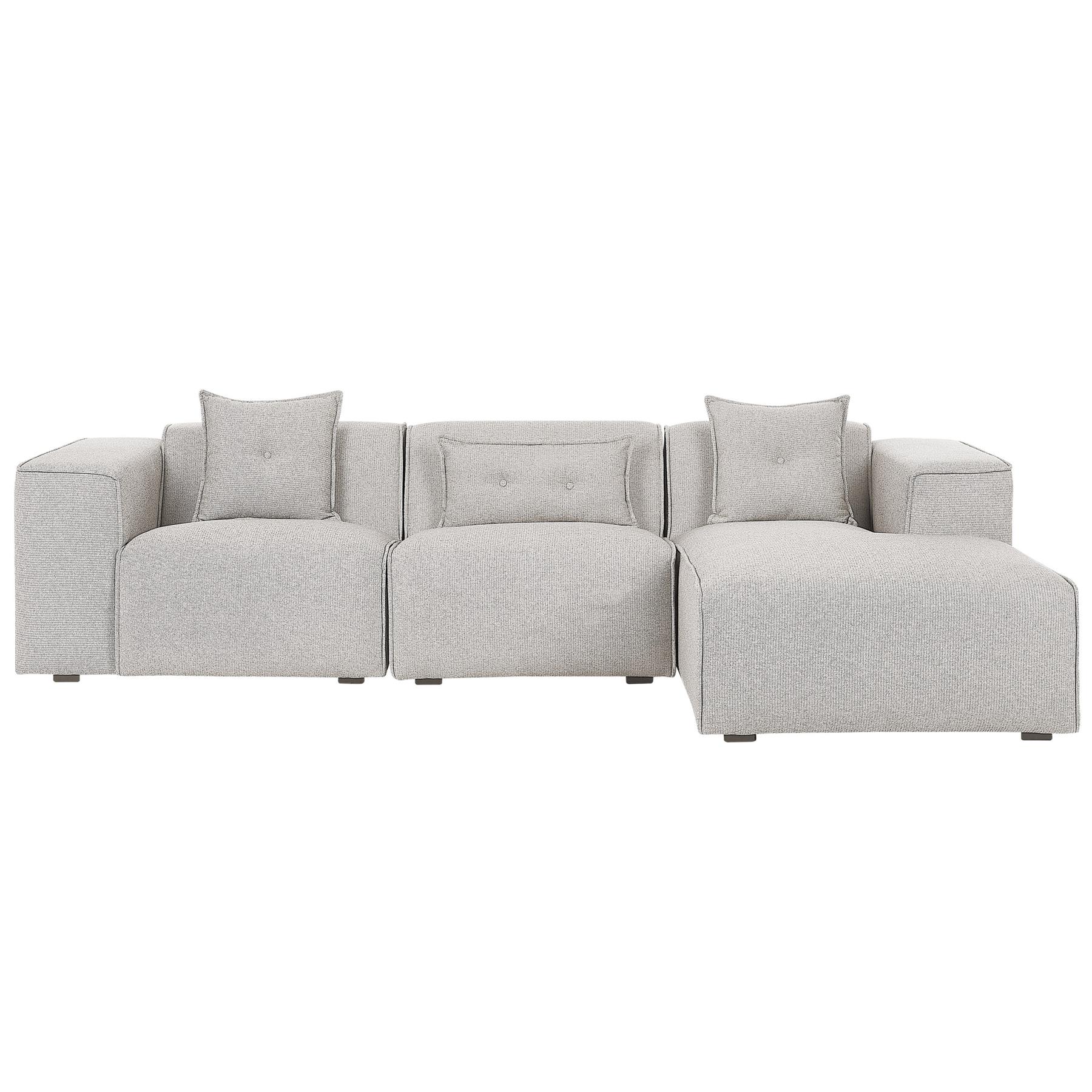 Beliani-DOLVA-Hoekbank-Lichtbeige-Linkerzijde-294 cm-Polyester