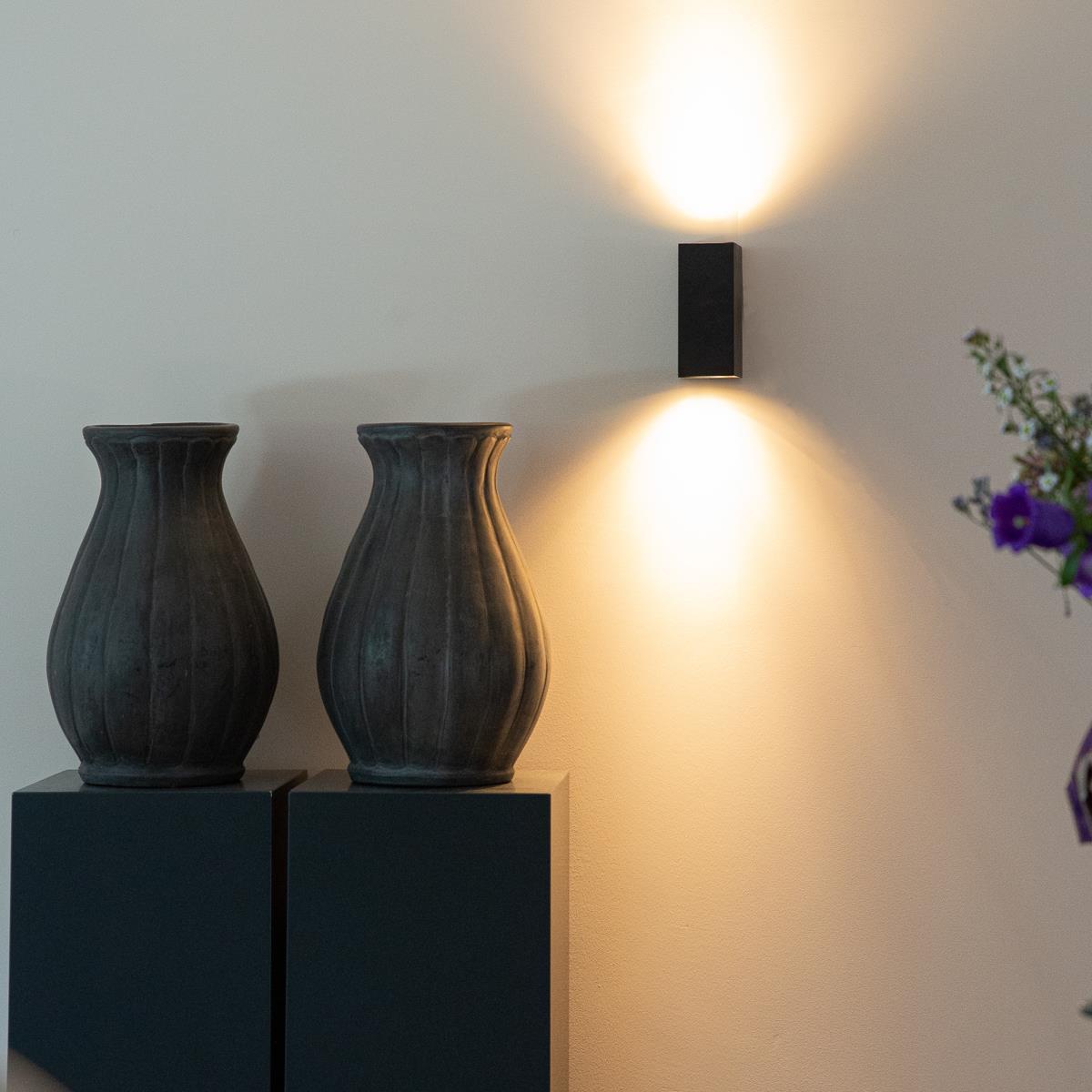 QAZQA Moderne buiten wandlamp zwart kunststof 2-lichts - Baleno