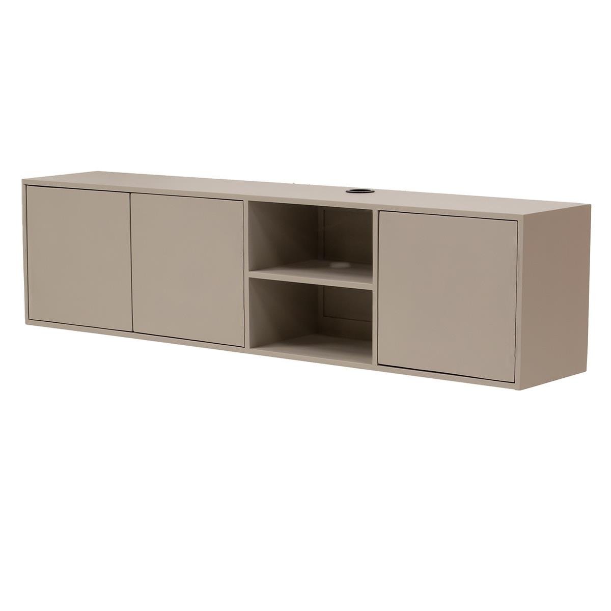 Giga Meubel - Zwevend Tv-Meubel Taupe 160cm - 3 Deurs - Mangohout