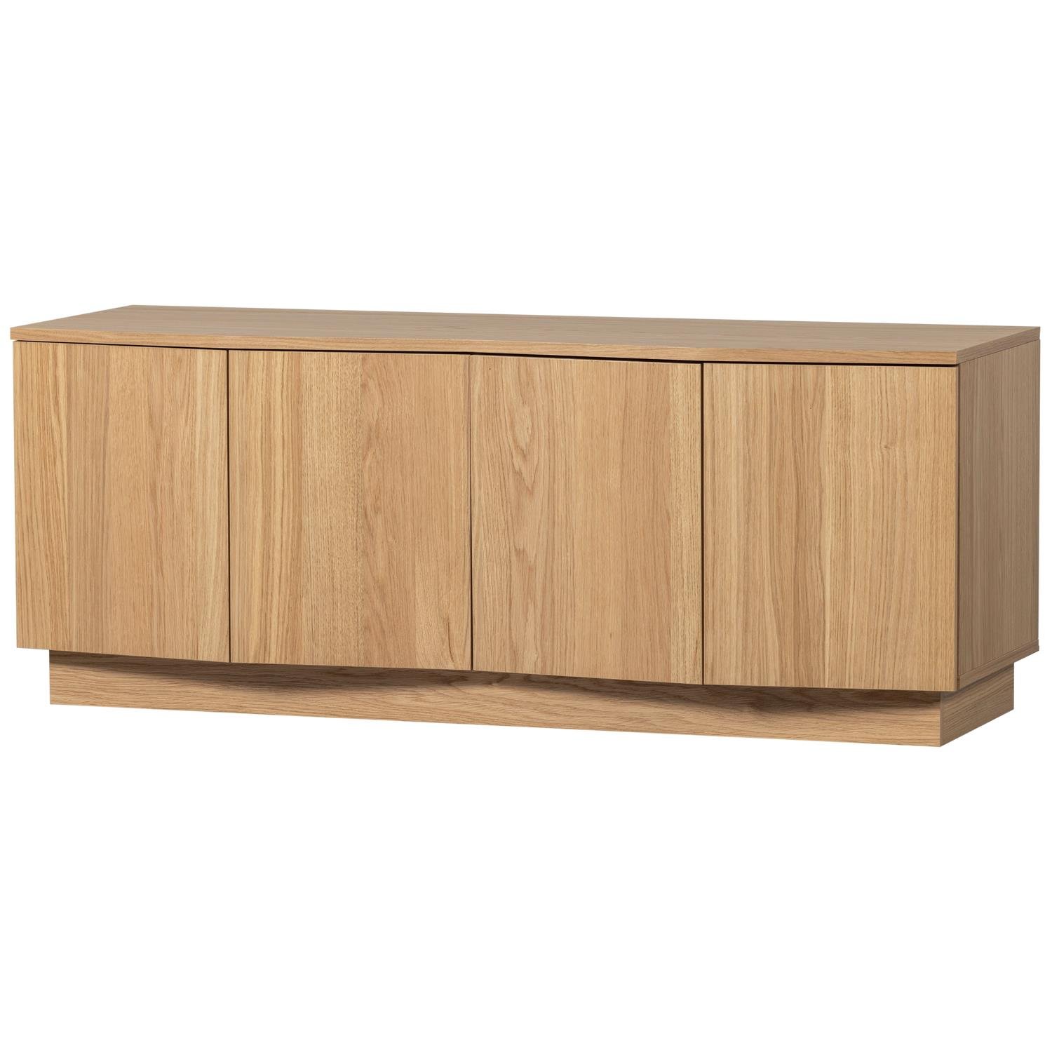 WOOOD Zuma tv-meubel - Push-To-Open - Eiken - Transparant - 52x133x45