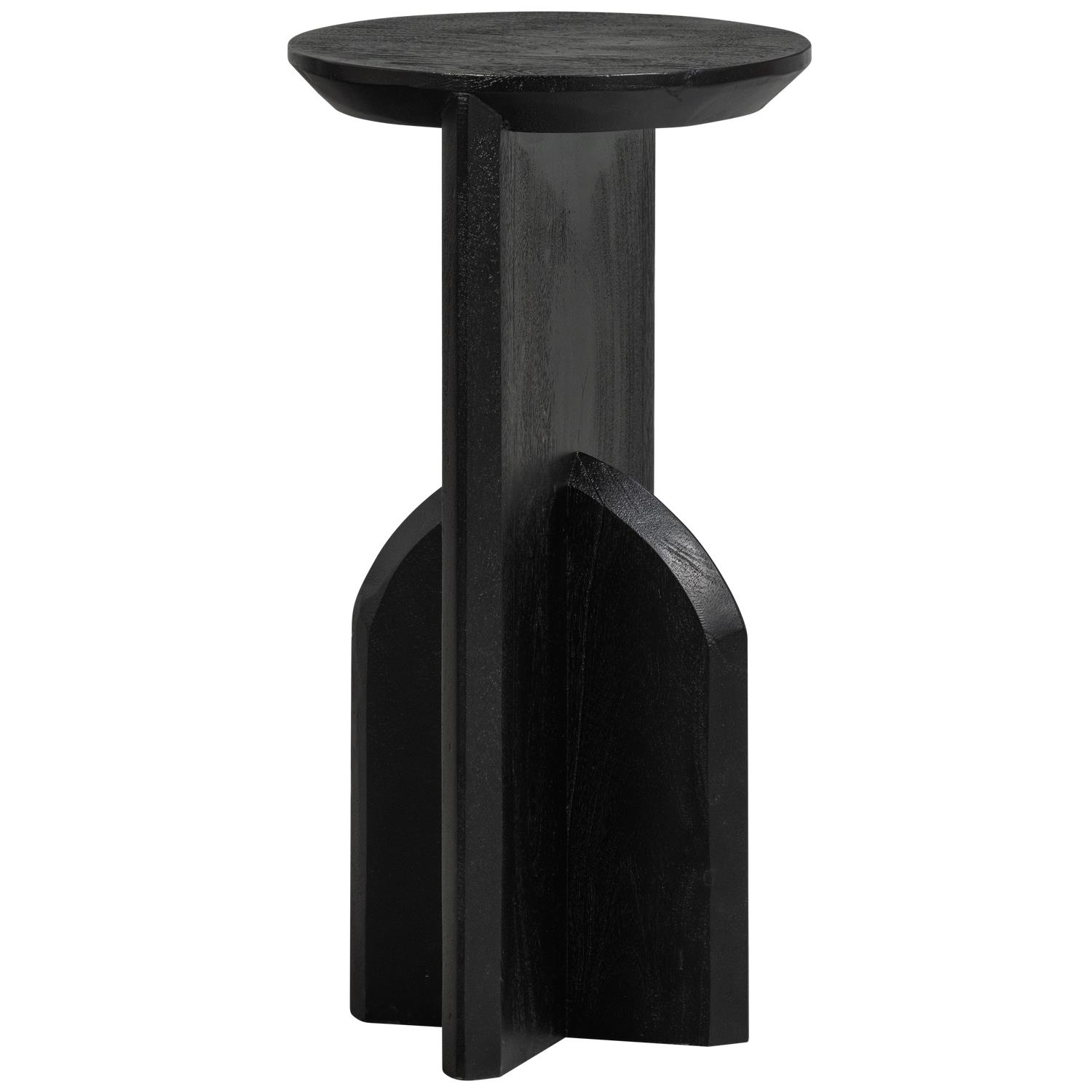 WOOOD smalle bijzettafel Kioni - Acacia Hout - Zwart - 58x30x30 cm