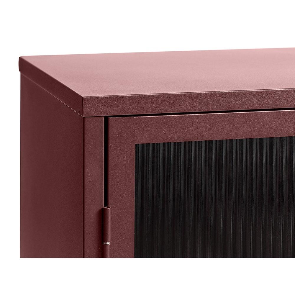 Olivine Katja Sideboard Dressoir Rood - Metaal - Glas - 132 cm