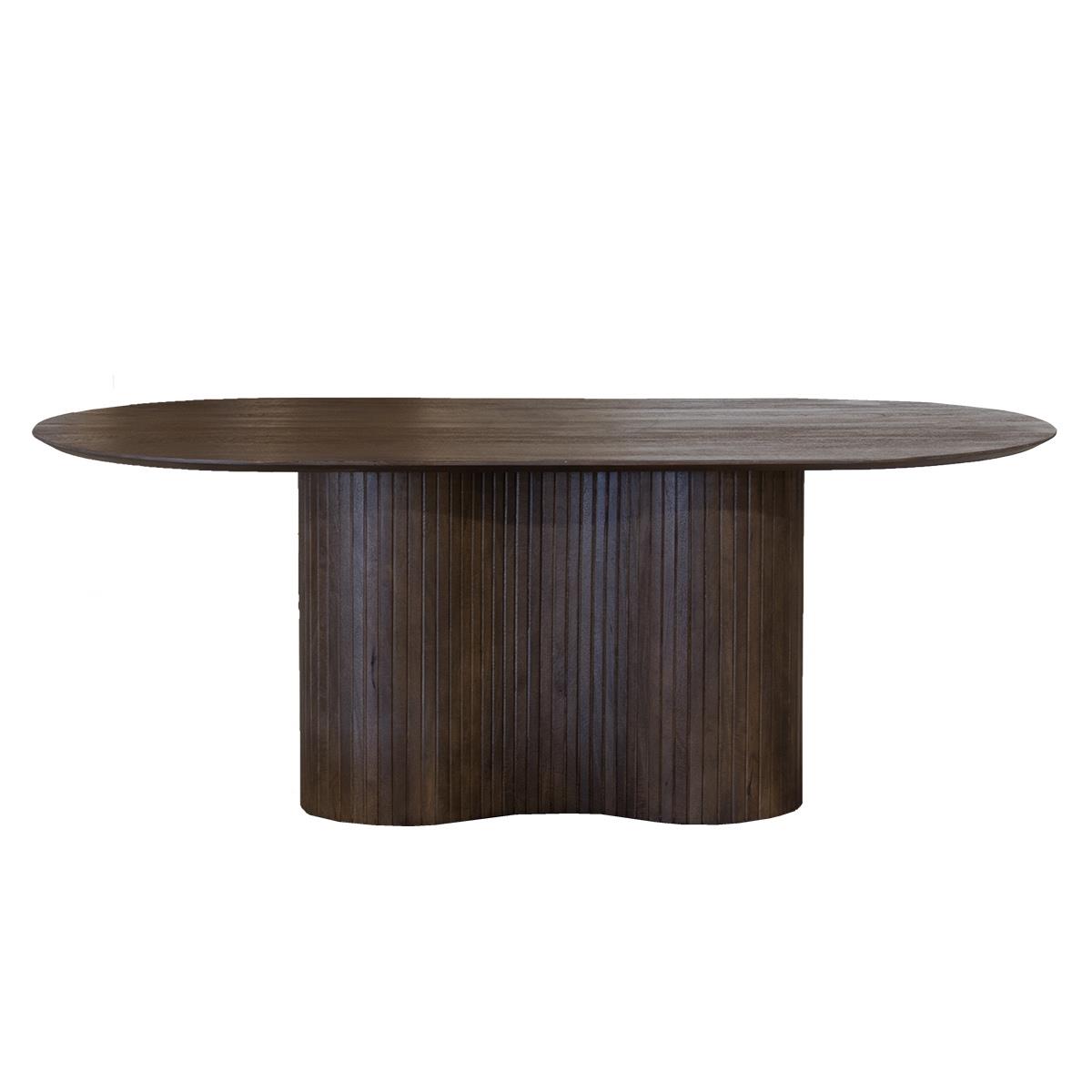 Giga Meubel - Eettafel Ovaal - Donkerbruin - 200cm - Hout