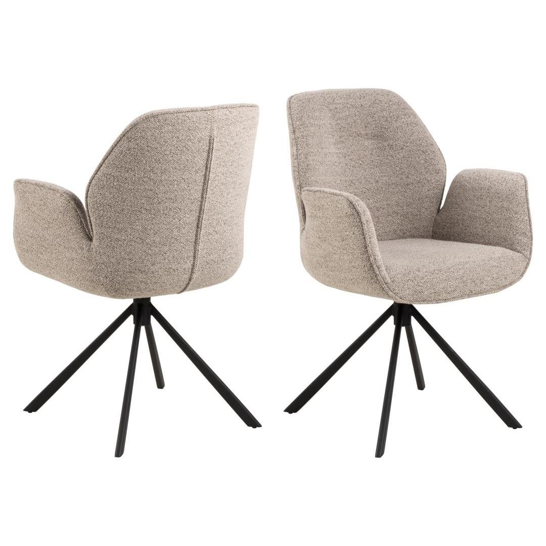 Giga Living - Eetkamerstoel met Armleuning Marouan Bouclé Beige