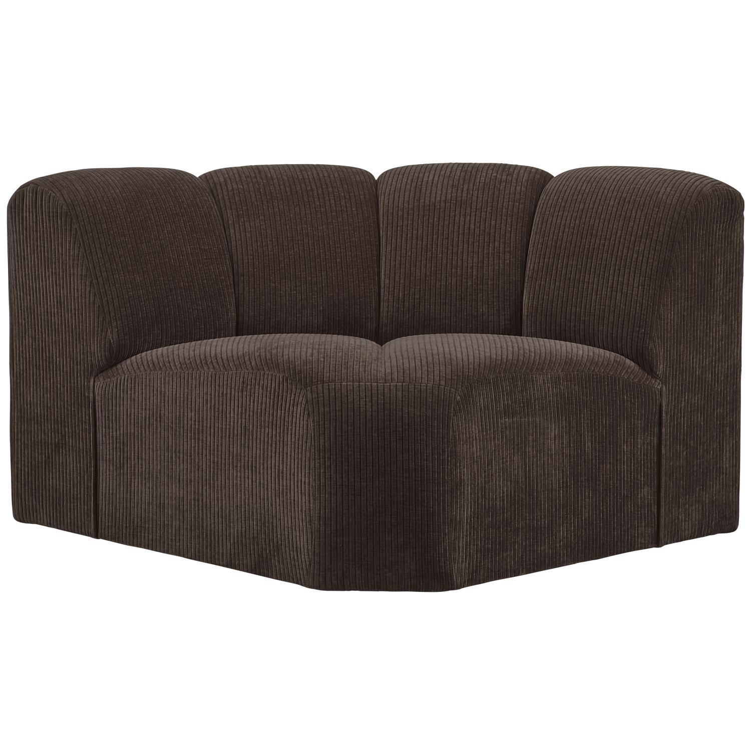 WOOOD Mojo Bank Hoekelement  - Ribstof - Bruin - 75x68x77