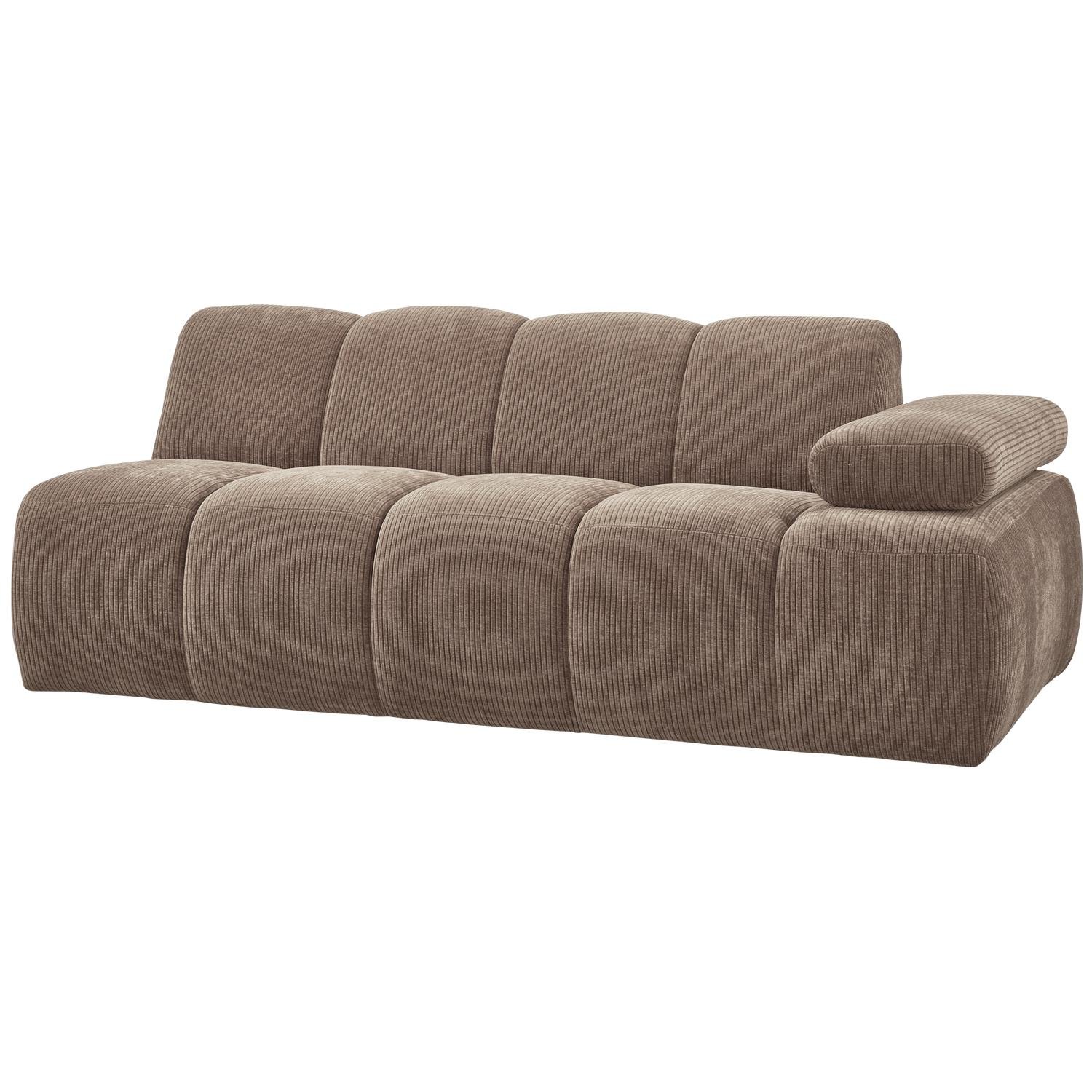 WOOOD Mojo 2-Zits Bank Met Arm Rechts - Ribstof - Zand - 74x200x97