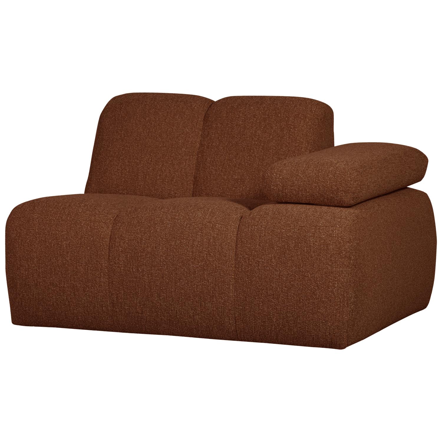 WOOOD Mojo 1-Zits Bank Met Arm Rechts - Bouclé - Roest Bruin Melange