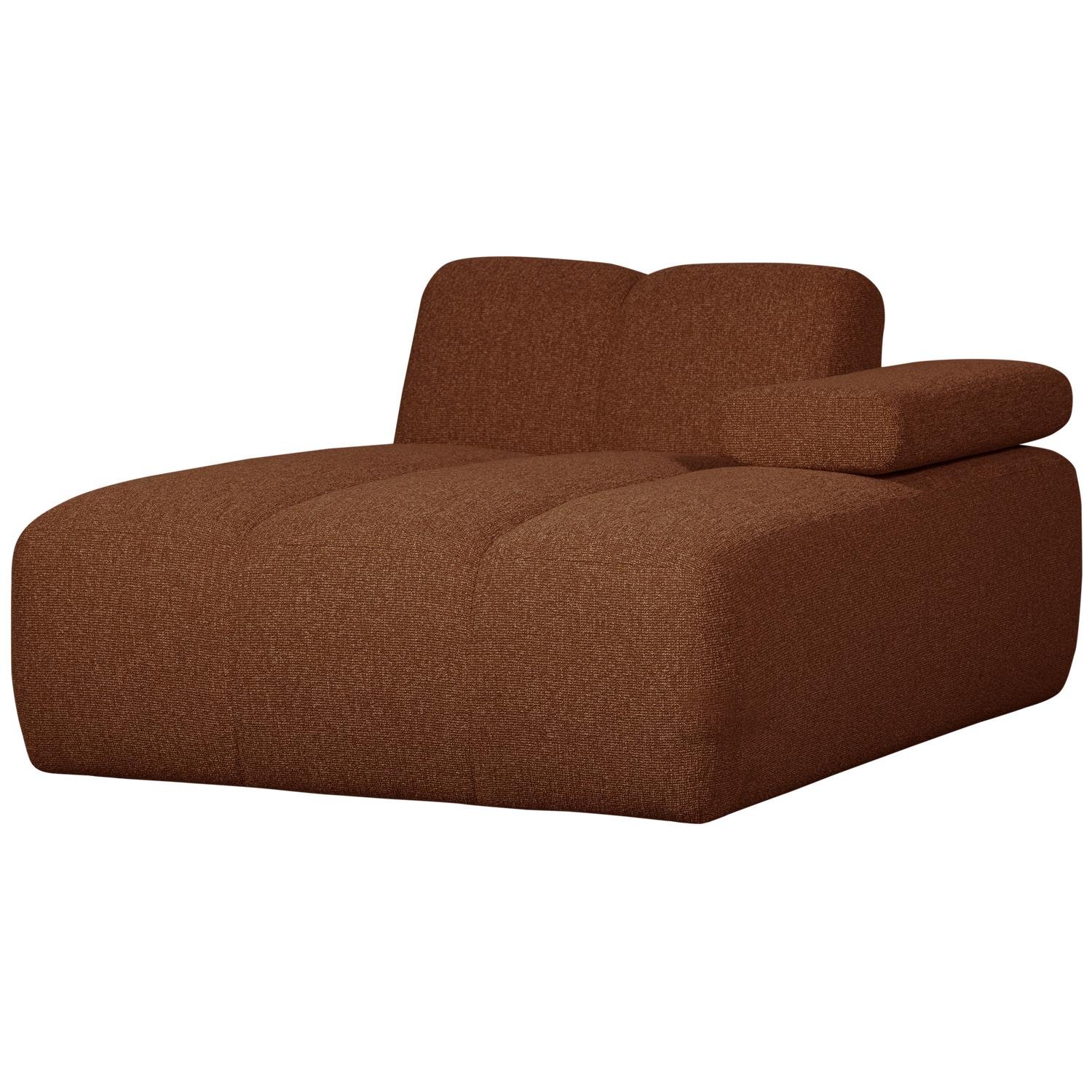 WOOOD Mojo Chaise Longue Elementenbank Rechts - Bouclé - Roest Bruin