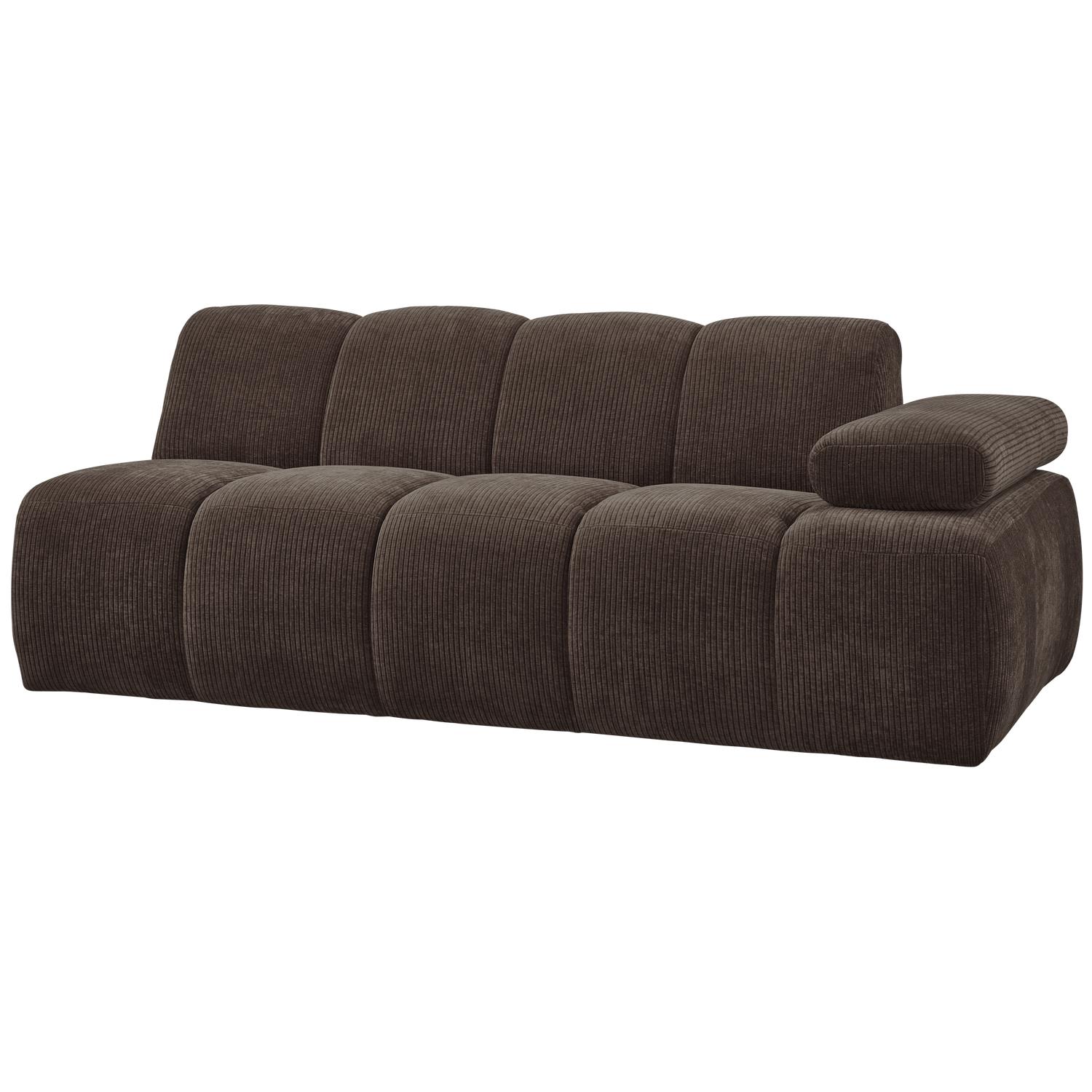 WOOOD Mojo 2-Zits Bank Met Arm Rechts - Bouclé - Roest Bruin Melange