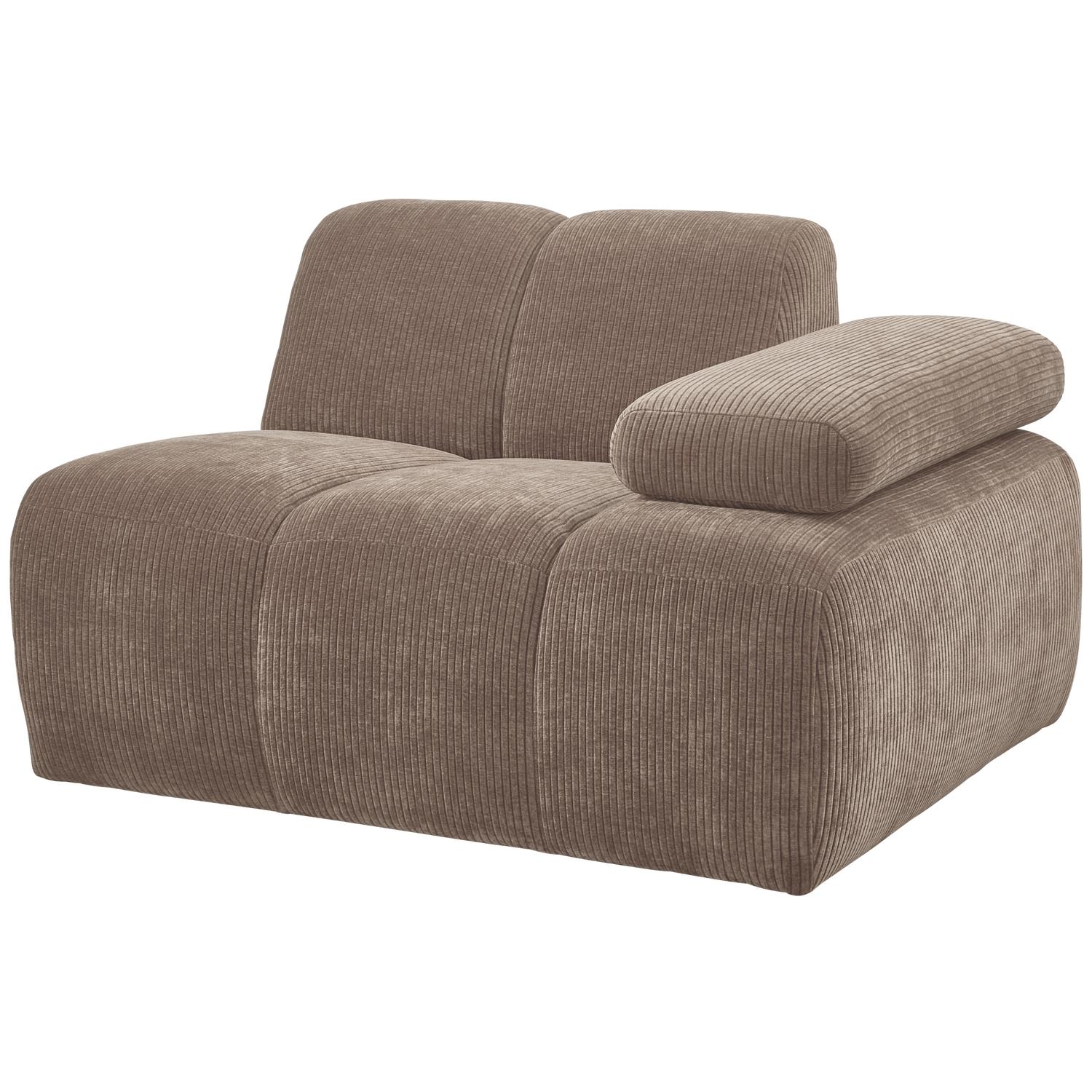 WOOOD Mojo 1-Zits Bank Met Arm Rechts - Ribstof - Zand - 74x120x97