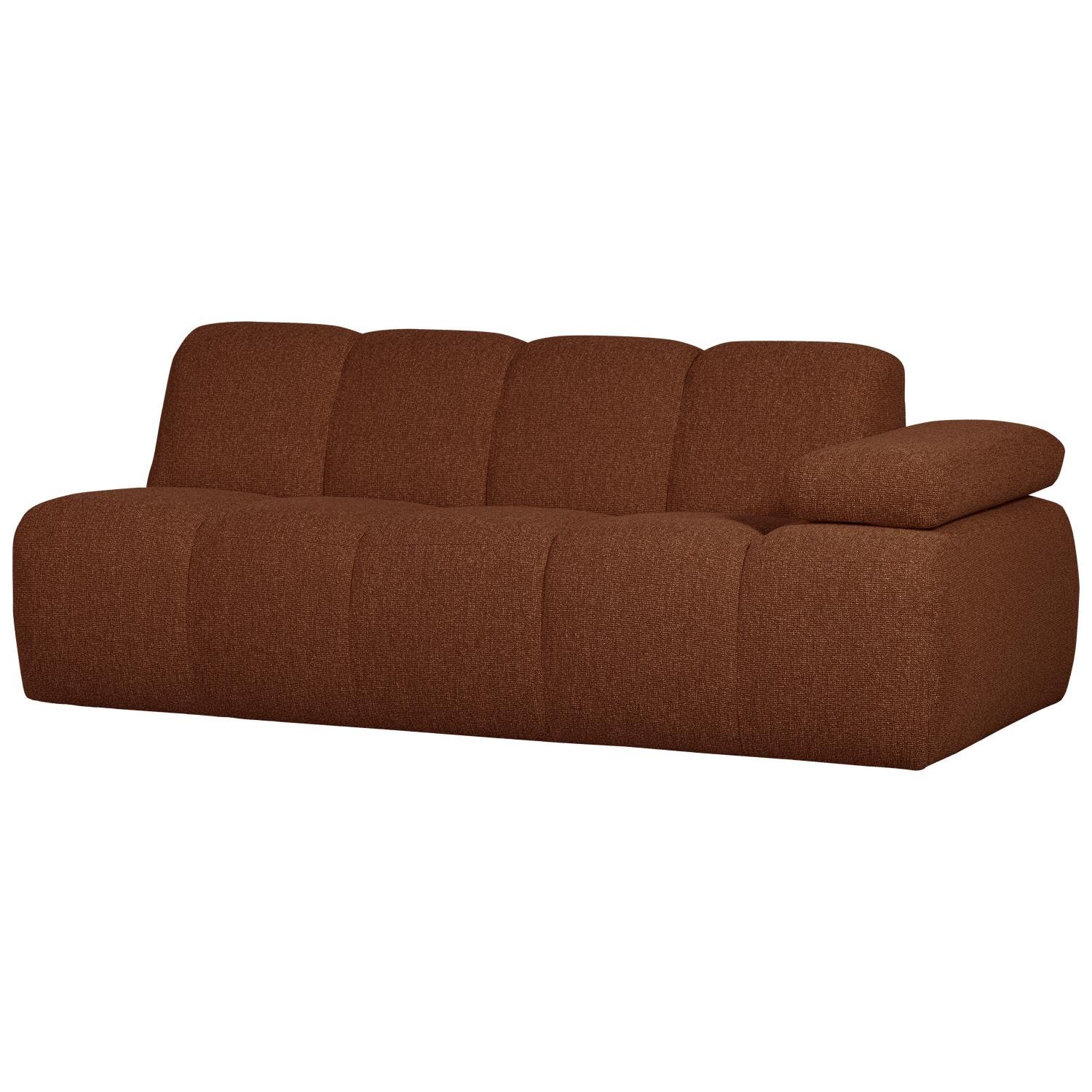 WOOOD Mojo 2-Zits Bank Met Arm Rechts - Bouclé - Roest Bruin Melange