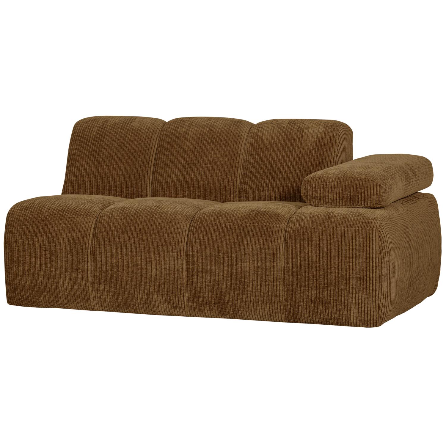 WOOOD Mojo 1,5-Zits Bank Met Arm Rechts - Ribstof - Geel - 74x160x67