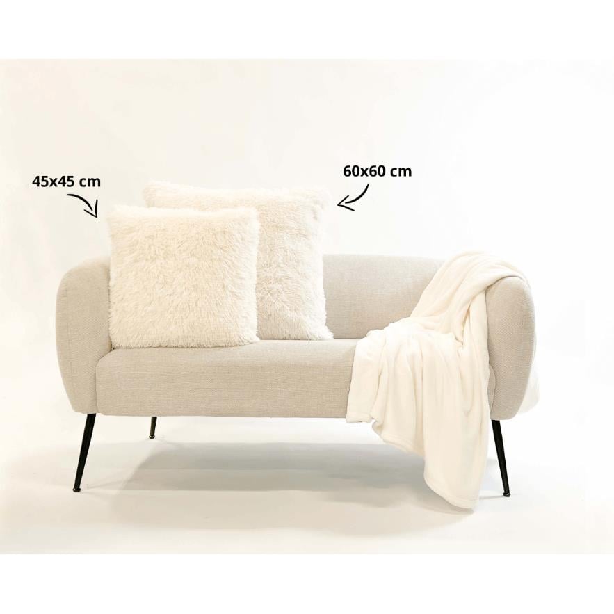 Dutch Decor kussenhoes FLUFFY - 45x45 cm Snow White