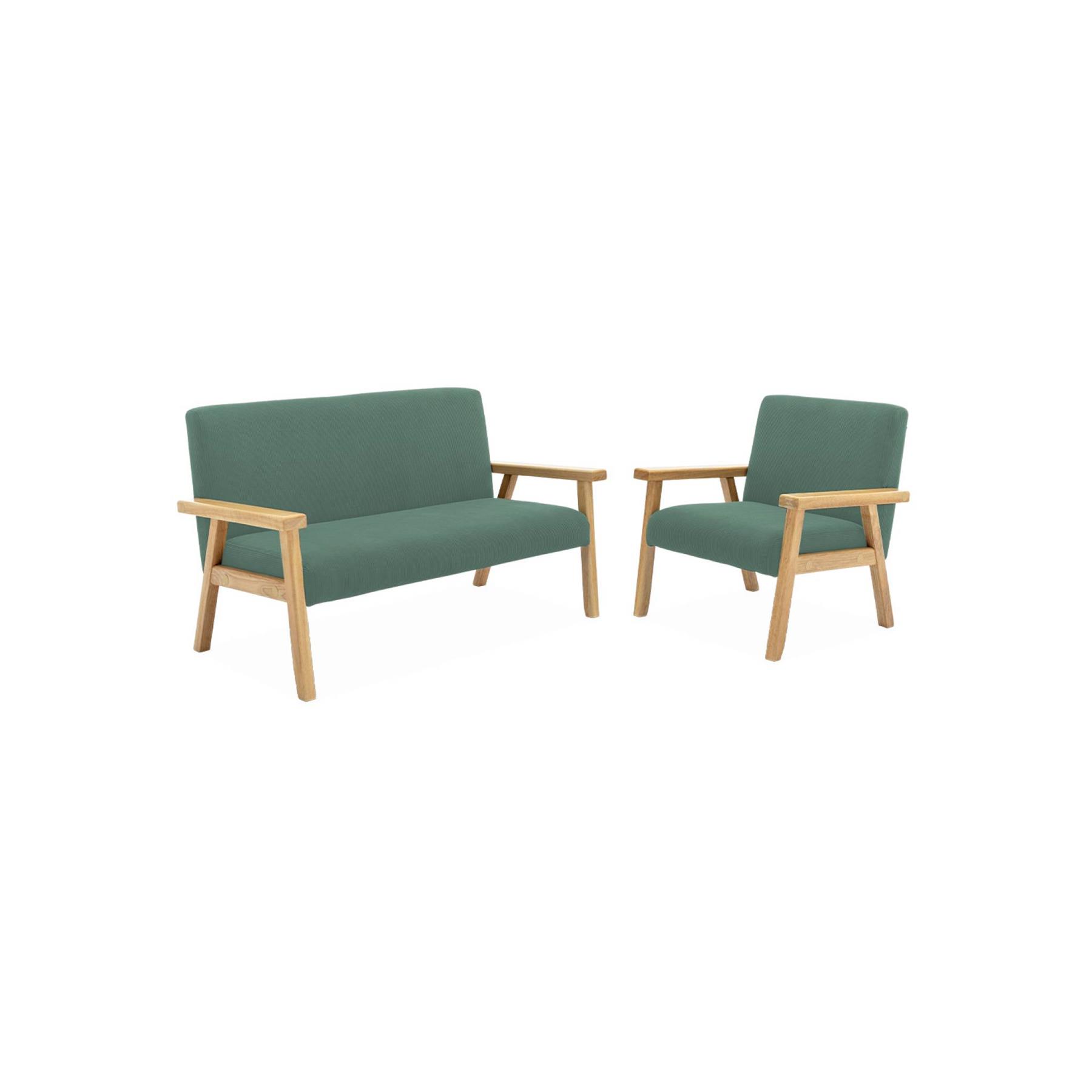 sweeek - Scandinavische kinderfauteuil in corduroy en rubberhout