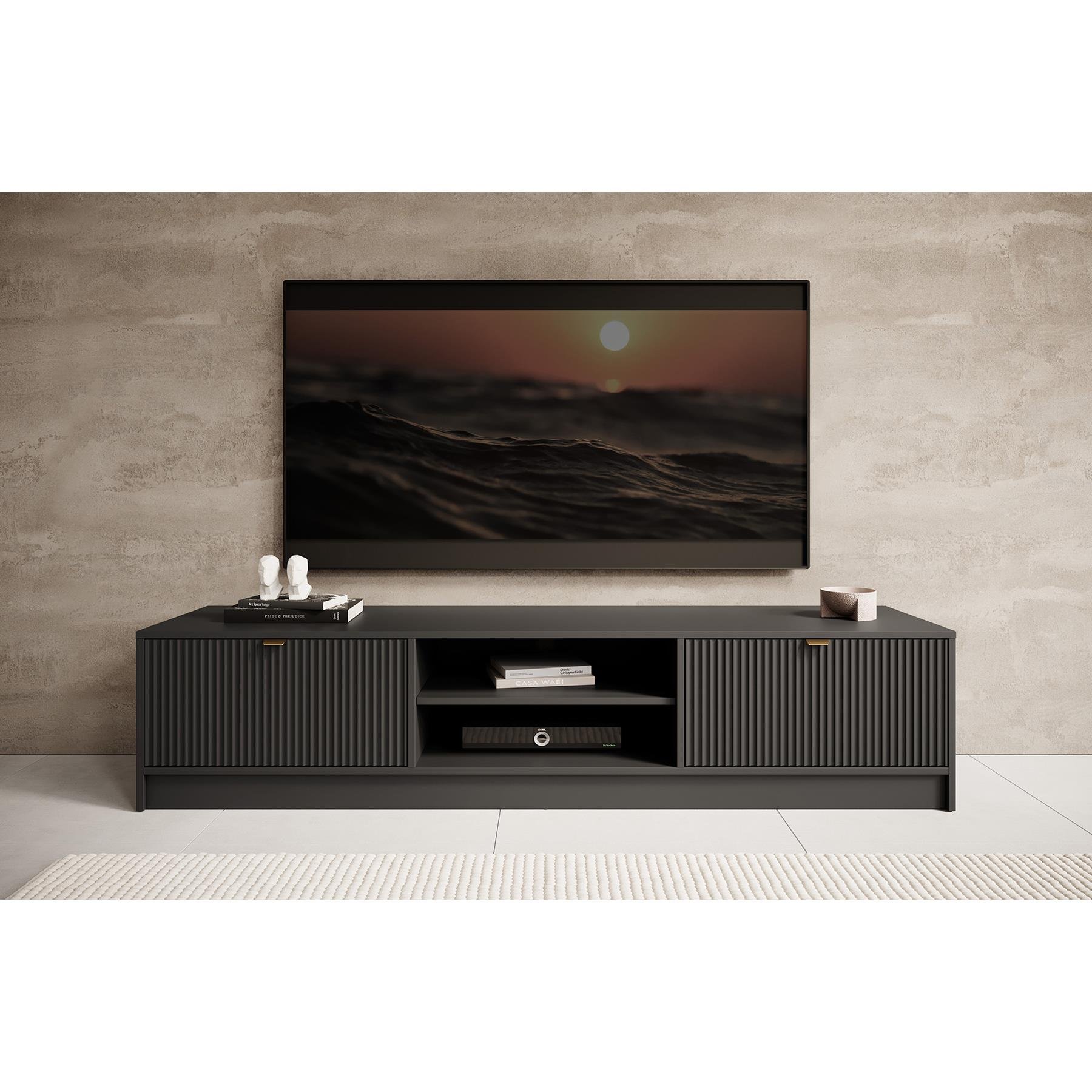 Meubella TV-Meubel Tavares - Zwart - 180 cm