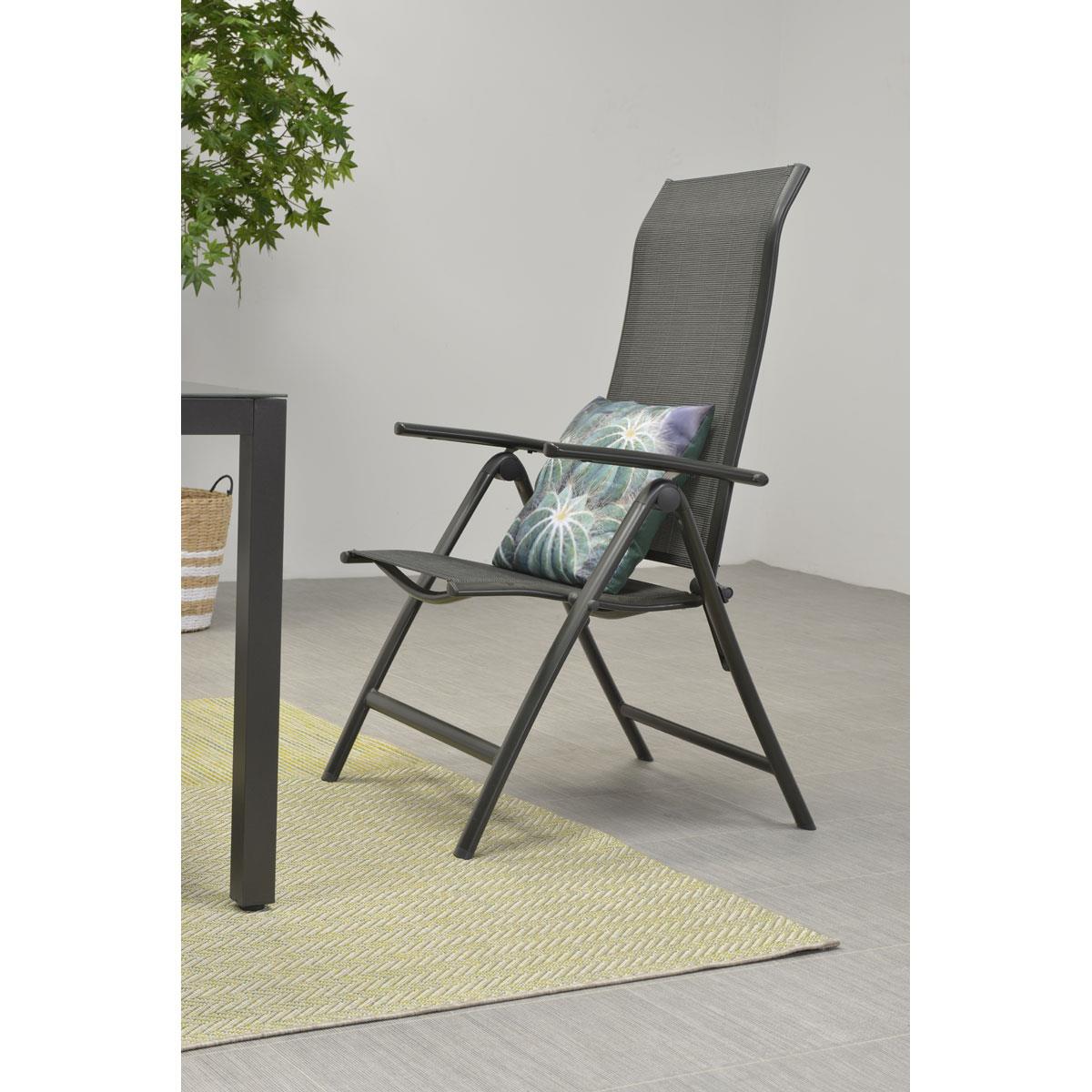 Garden Impressions Santos tuinstoel donker grijs - 4 stuks