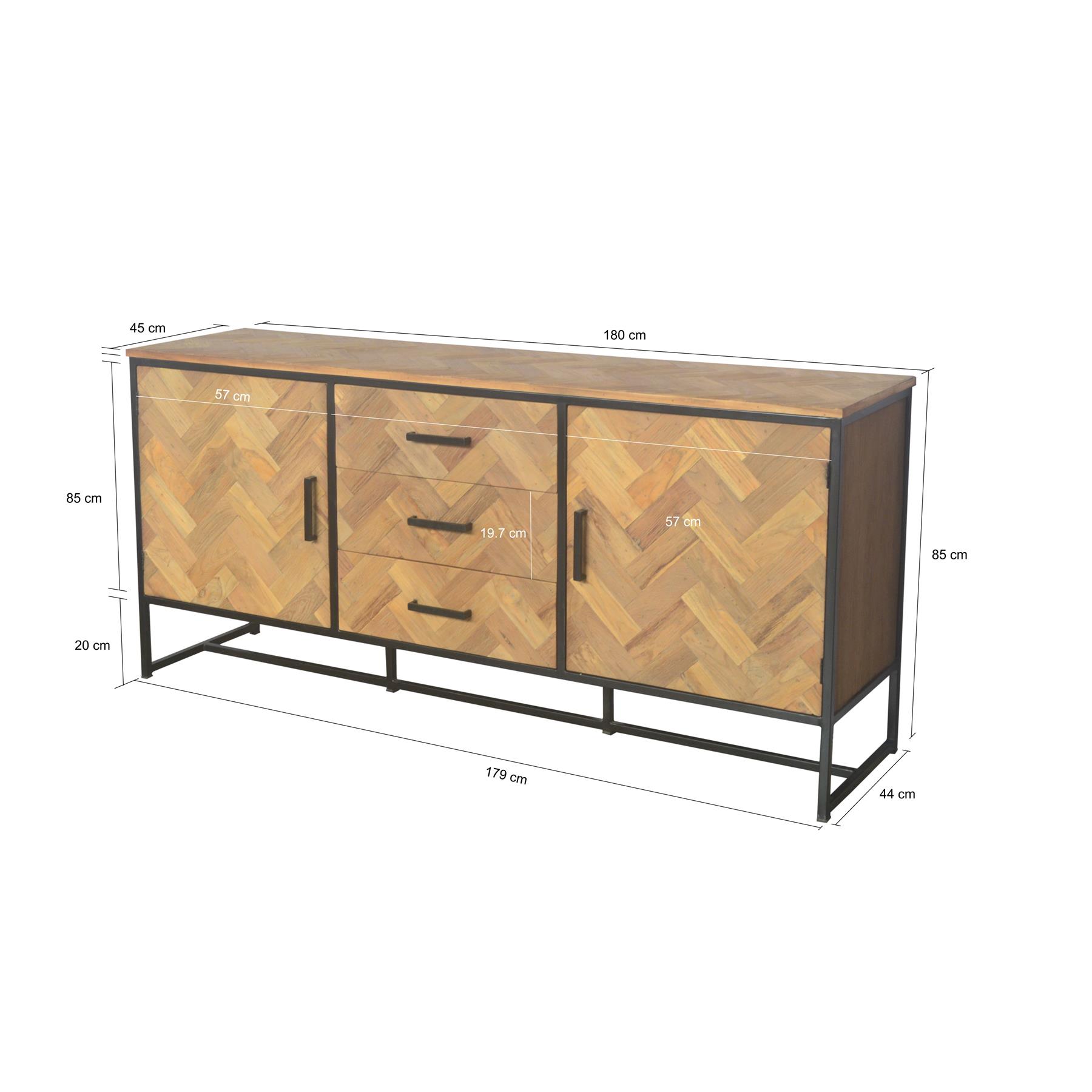 Livingfurn - Dressoir Accent 180cm - Teakhout