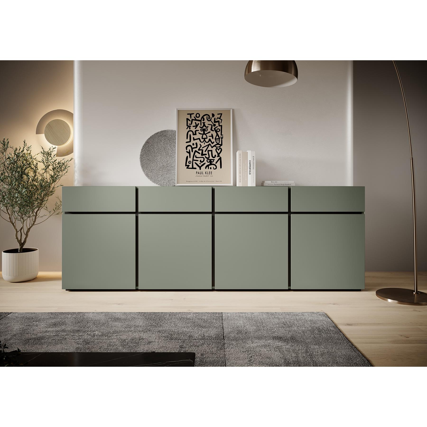 Meubella Dressoir Cainan - Groen - 225 cm