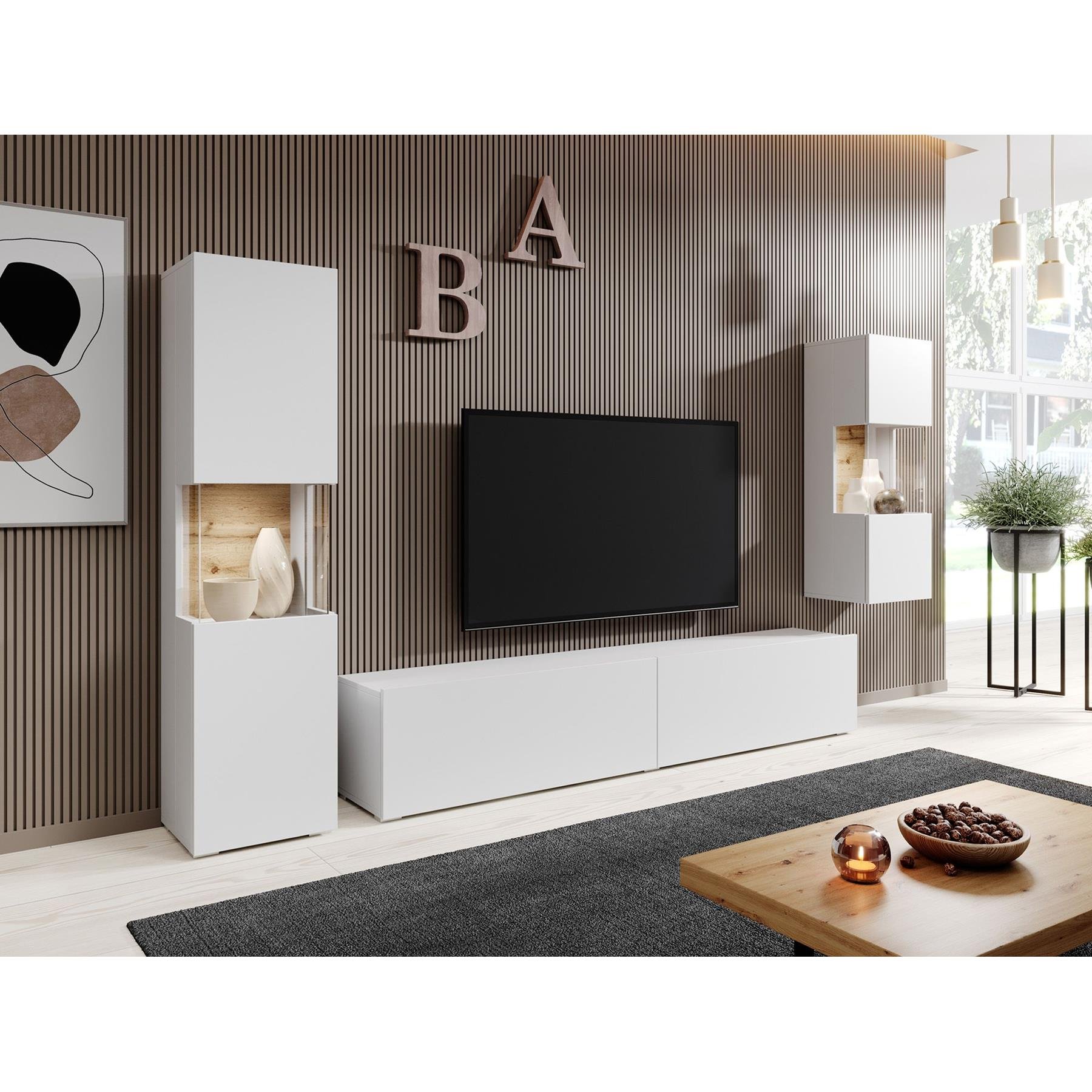 Meubella Wandmeubel Asilento 2 - Mat wit