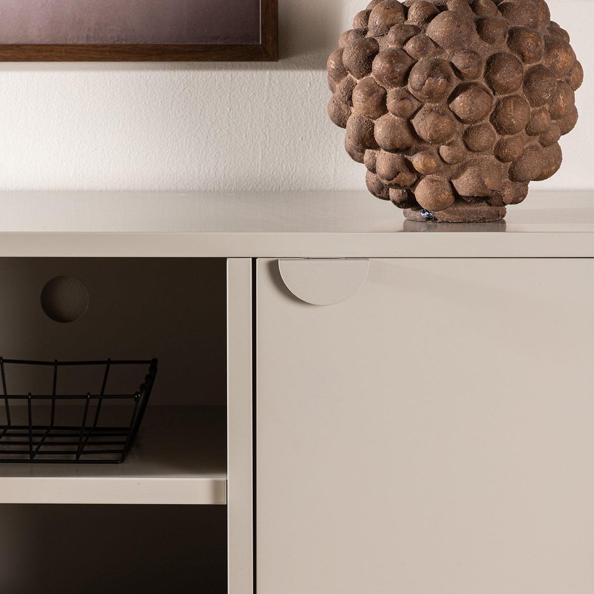 Nest living Frederik TV meubel Beige - Metaal - 2 Deuren - B 120 cm