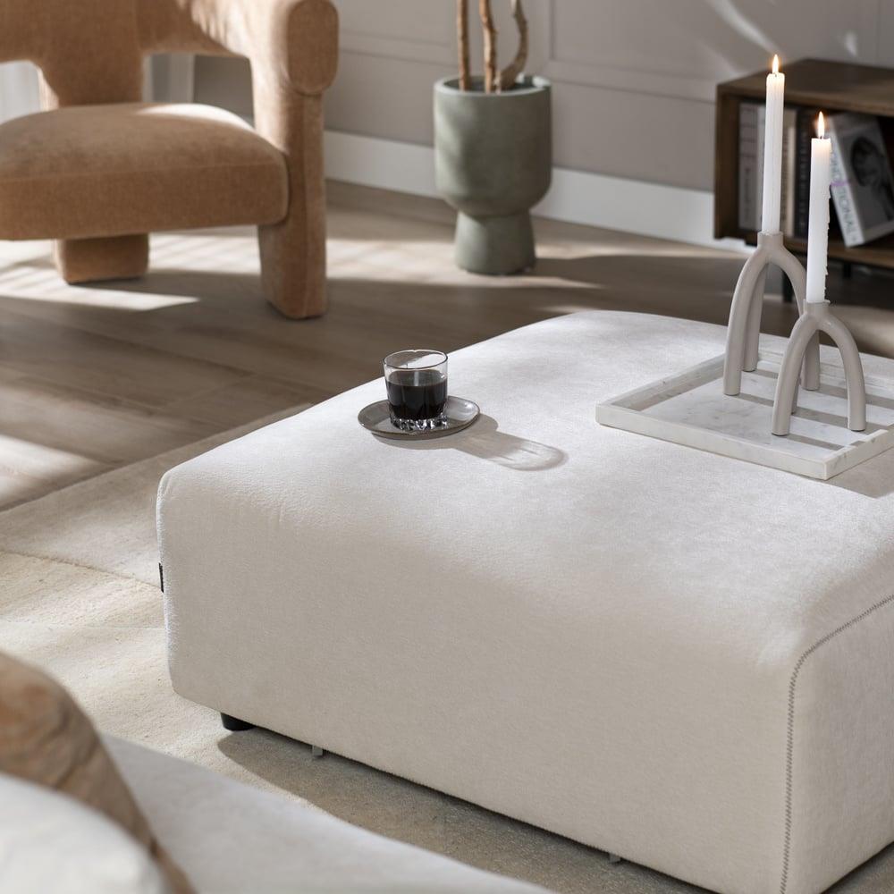 Bronx71 Hocker July chenille off white