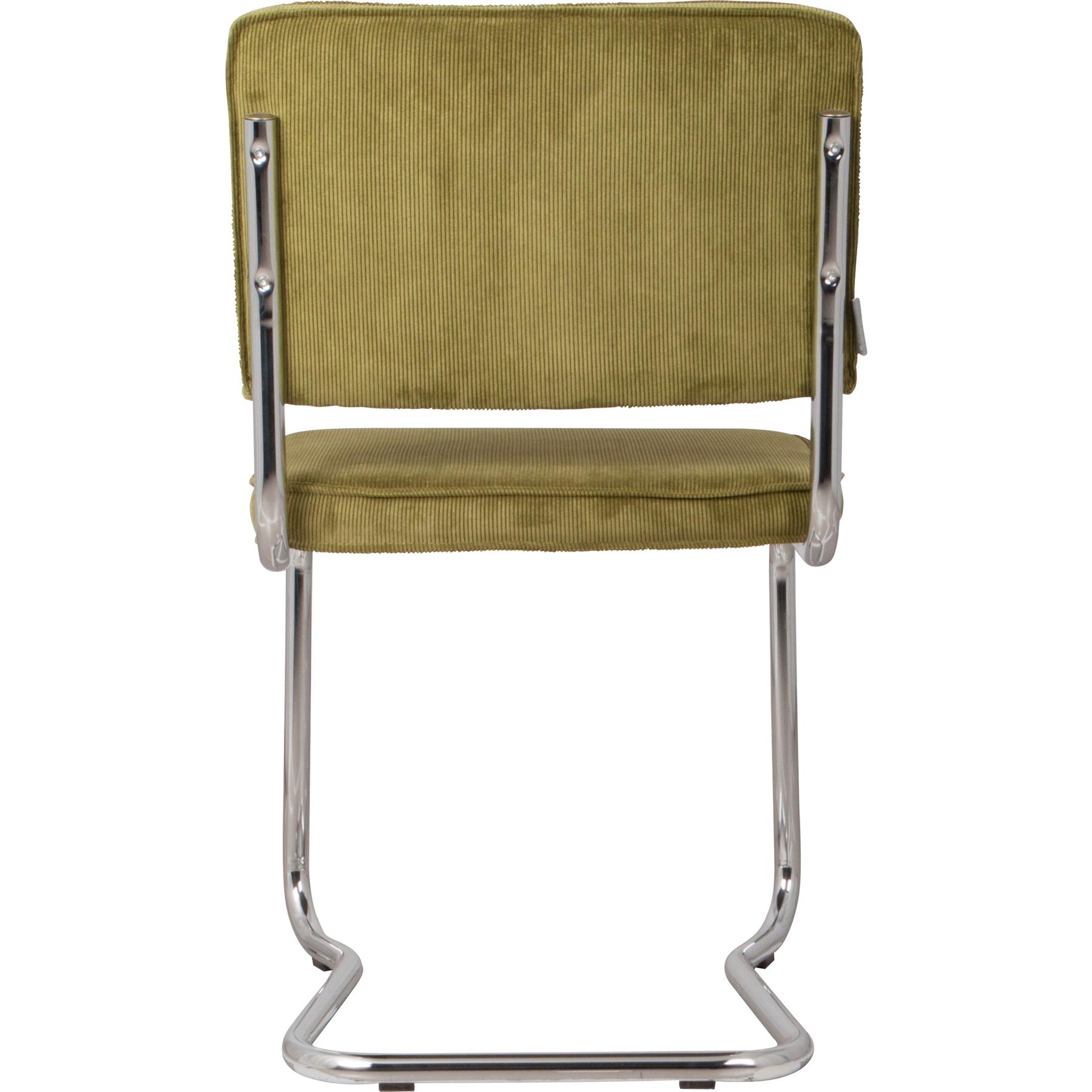 Zuiver Ridge Rib Kink Eetkamerstoelen Groen - Set van 2