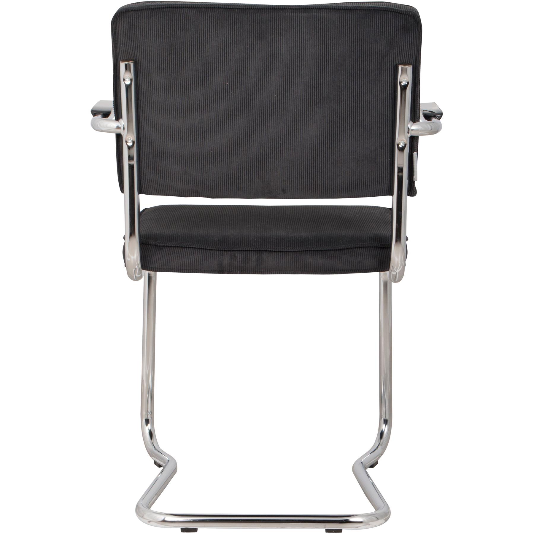 Zuiver Ridge Rib Kink Eetkamerstoelen leuning Zwart - Set van 2
