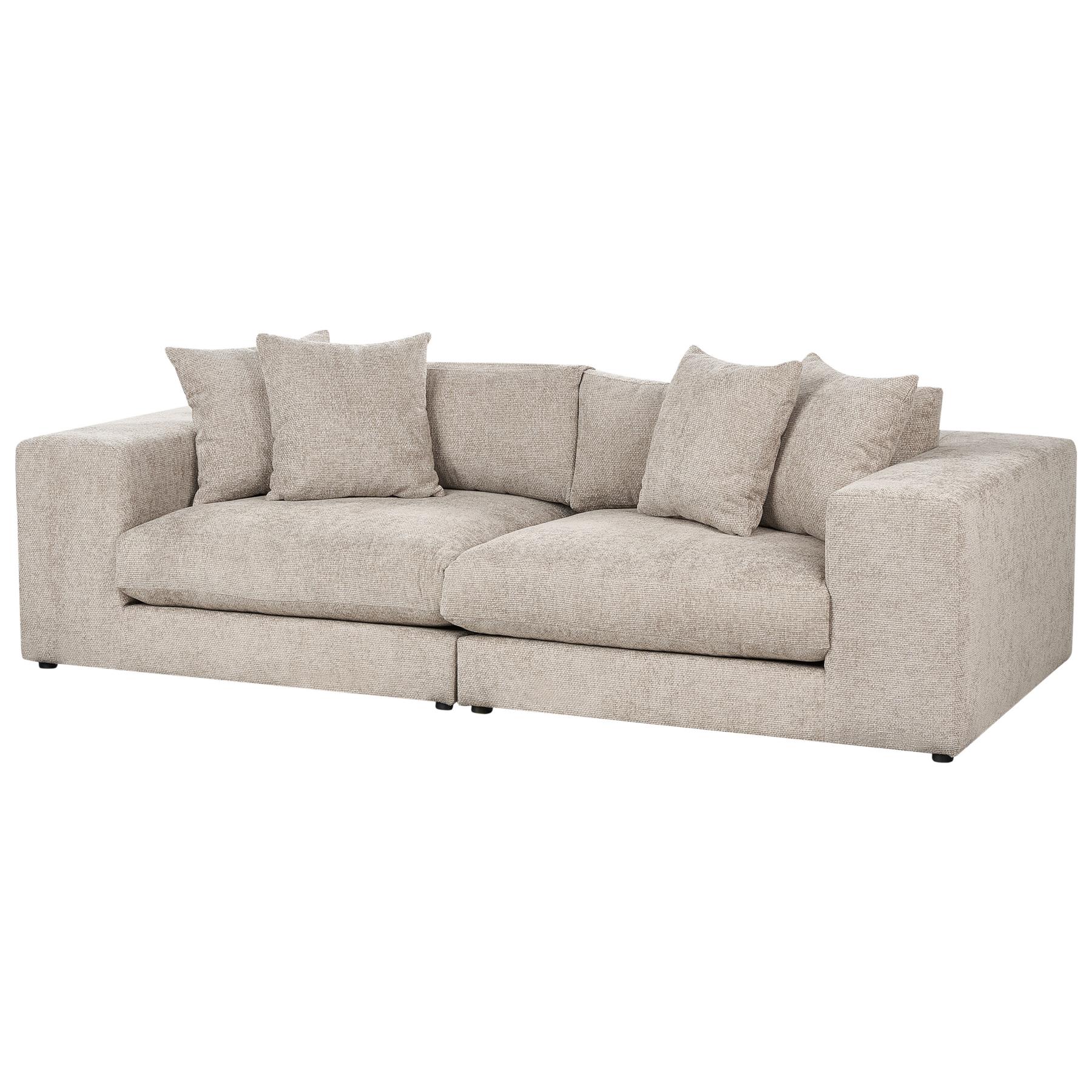 Beliani - GLORVIKA II - Driezitsbank - Taupe - Polyester