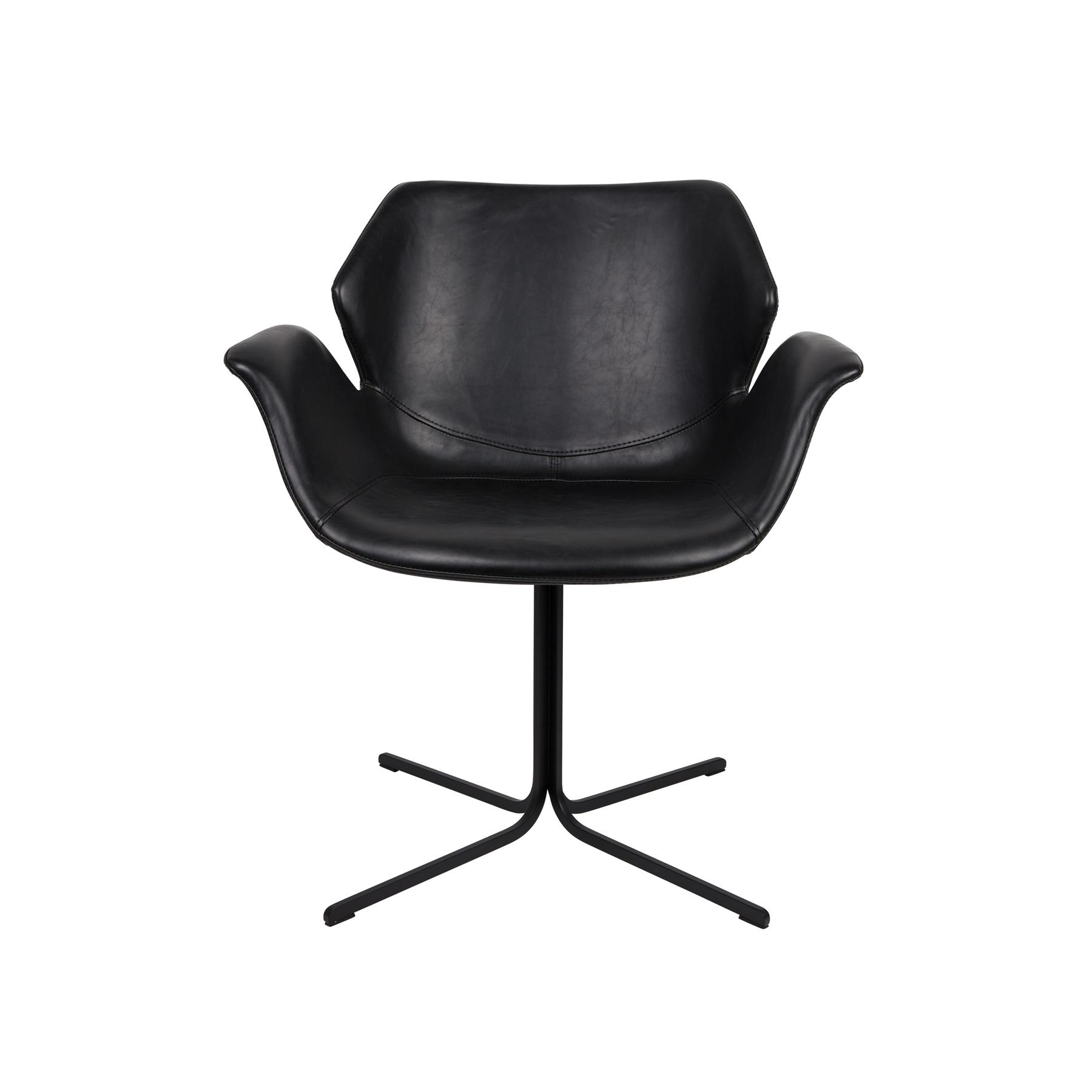 Zuiver Nikki Eetkamerstoelen met armleuning Zwart - Set van 2