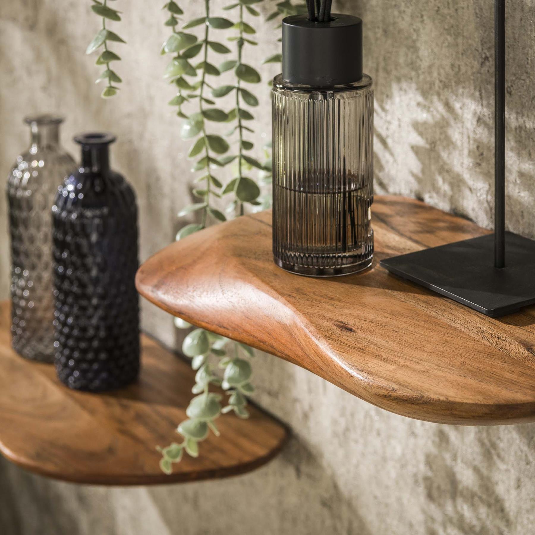 Hoyz Collection - Wandschap Organic 60cm - Massief Acacia - Set van 3