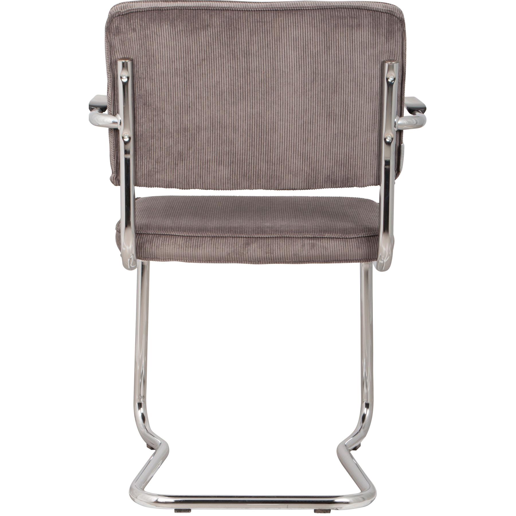 Zuiver Ridge Rib Kink Eetkamerstoelen leuning Grijs - Set van 2