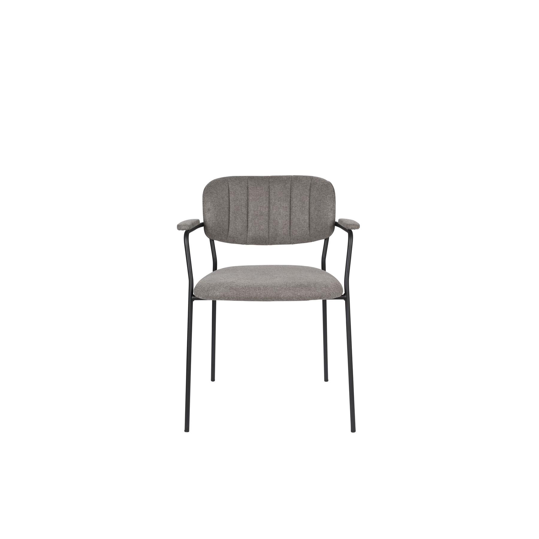 Housecraft Jolien Eetkamerstoelen Zwart|Grijs - Set van 2