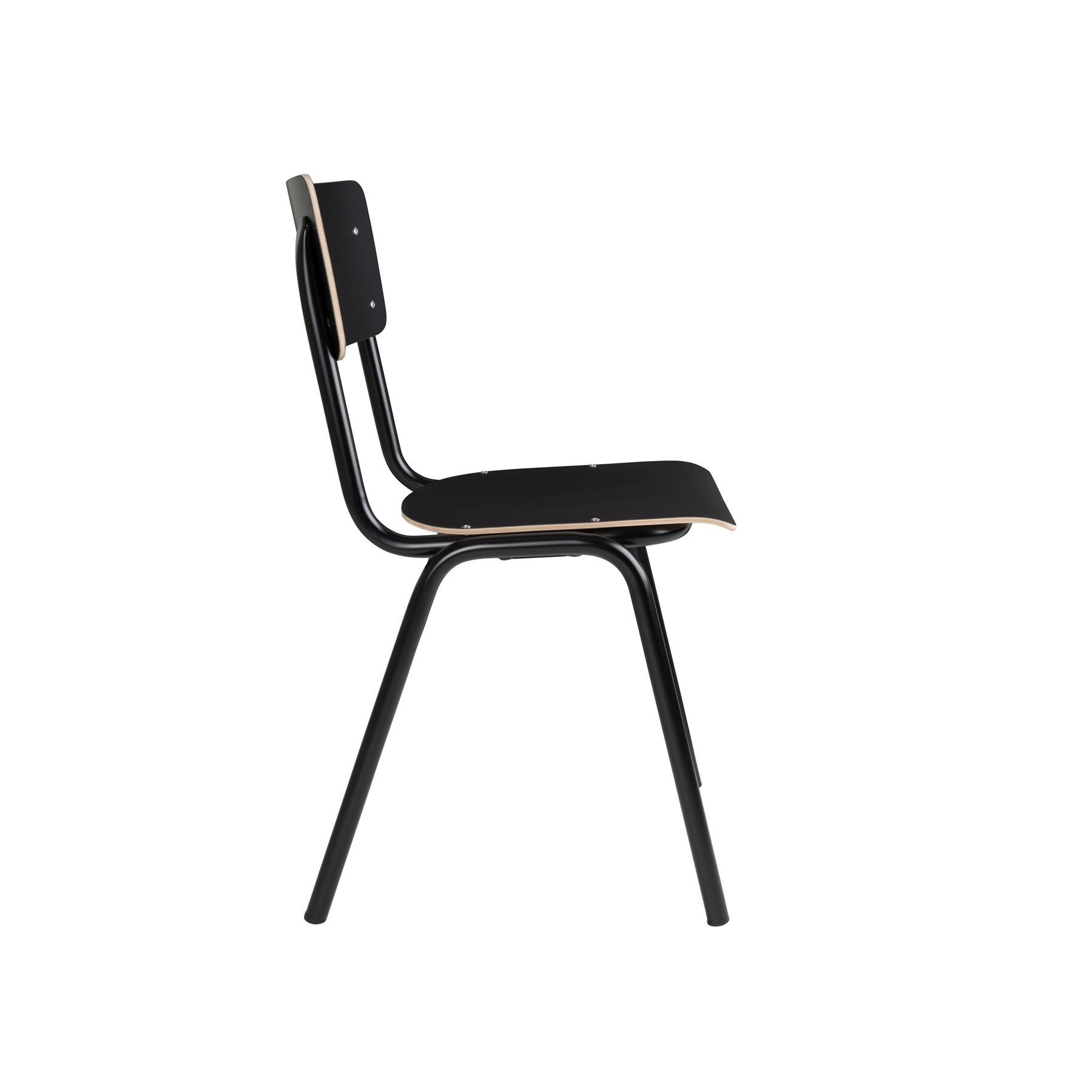 Zuiver Back To School HPL Eetkamerstoelen Zwart - Set van 4