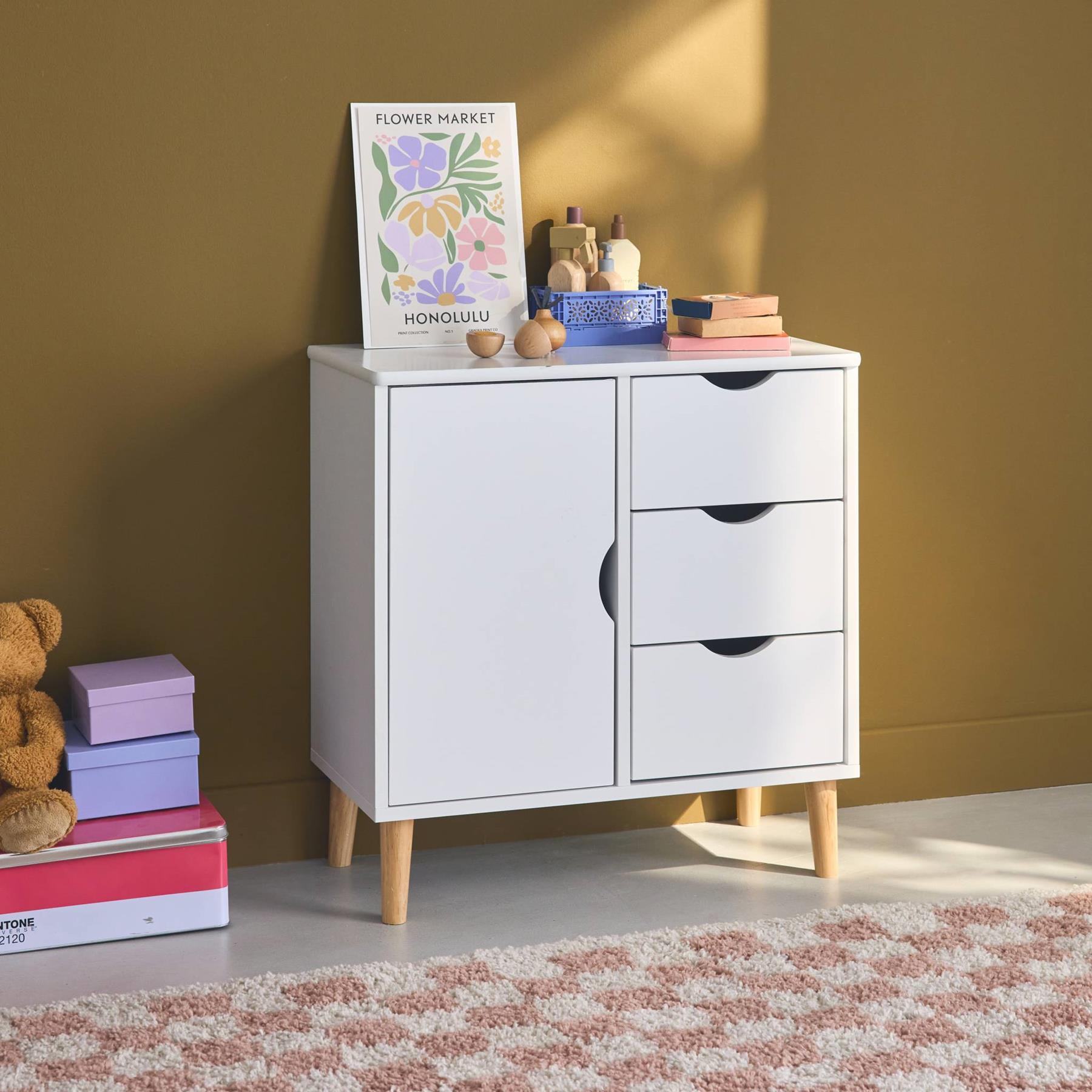 sweeek - kinderladekast, 1 deur en 3 laden