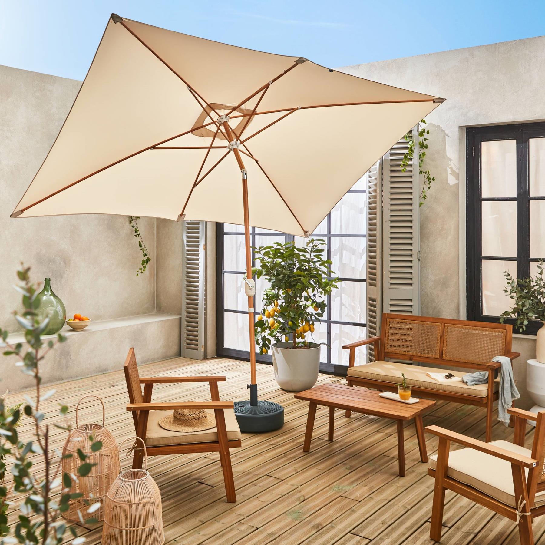 sweeek - Rechthoekige parasol 2x3m met centrale mast