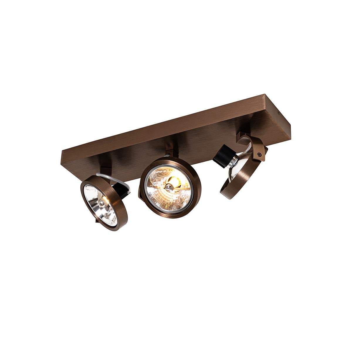 QAZQA Design spot donkerbrons 3-lichts draai- en kantelbaar - Go