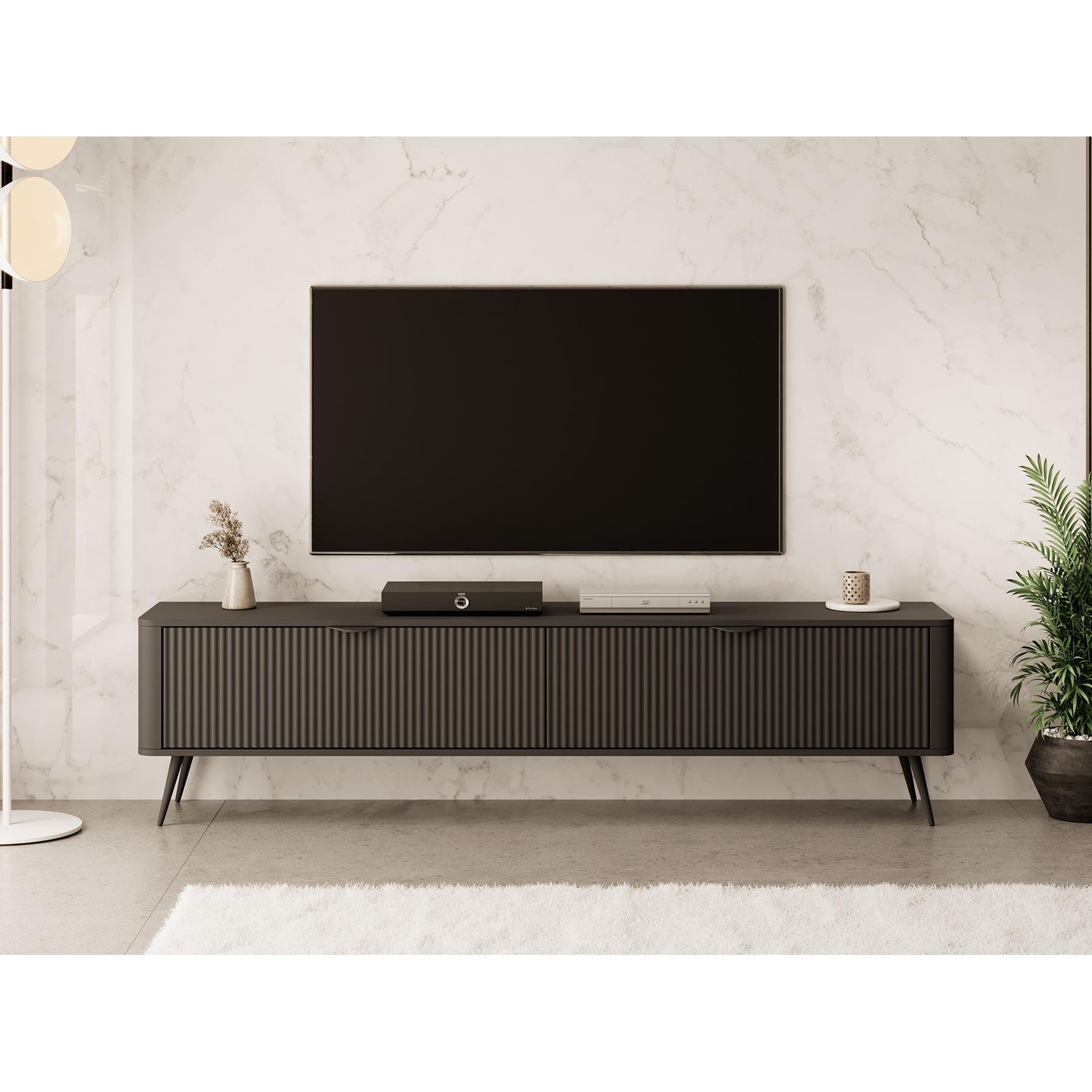 Meubella TV-Meubel Lima - Zwart - 200 cm