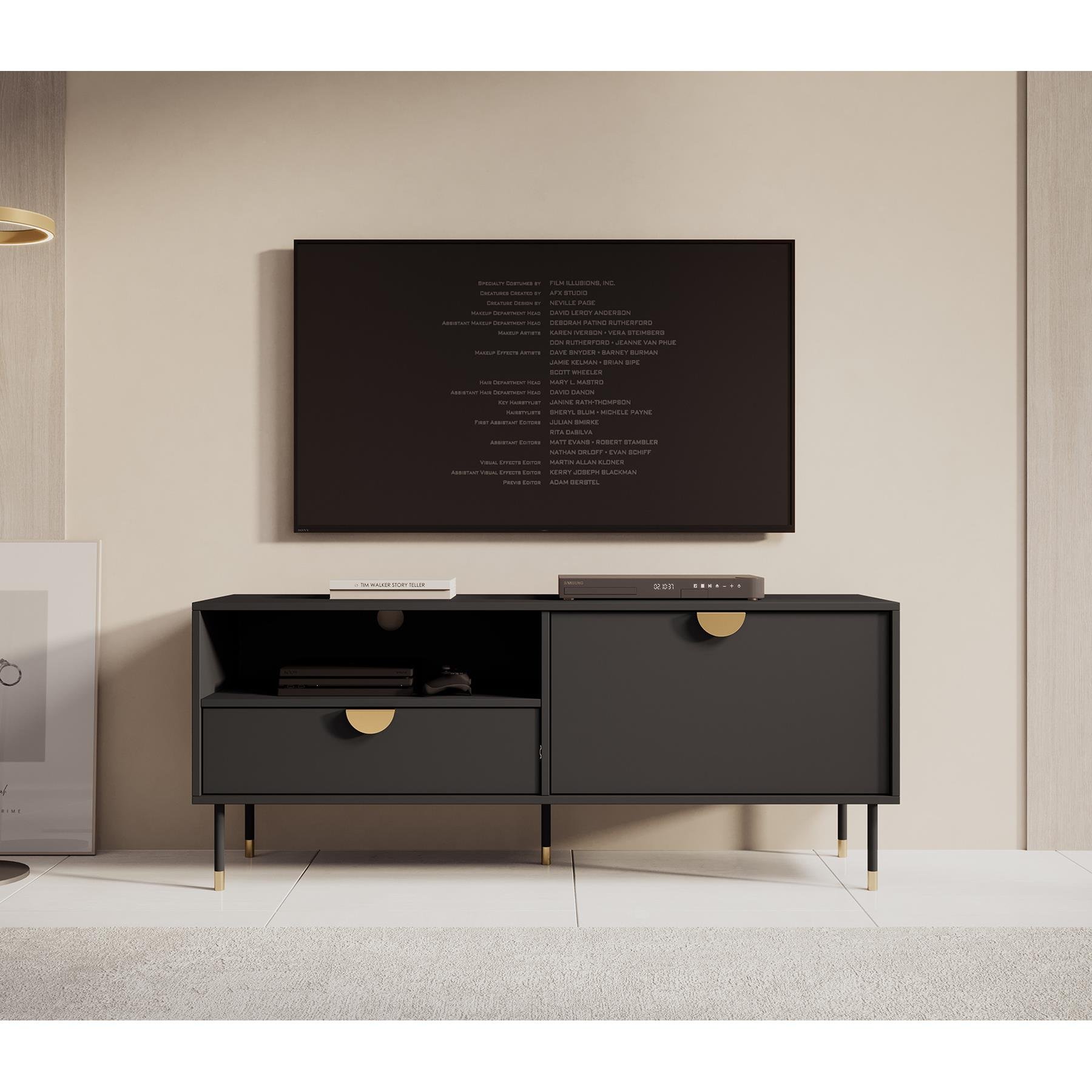 Meubella TV-Meubel Veerle - Zwart - 140 cm